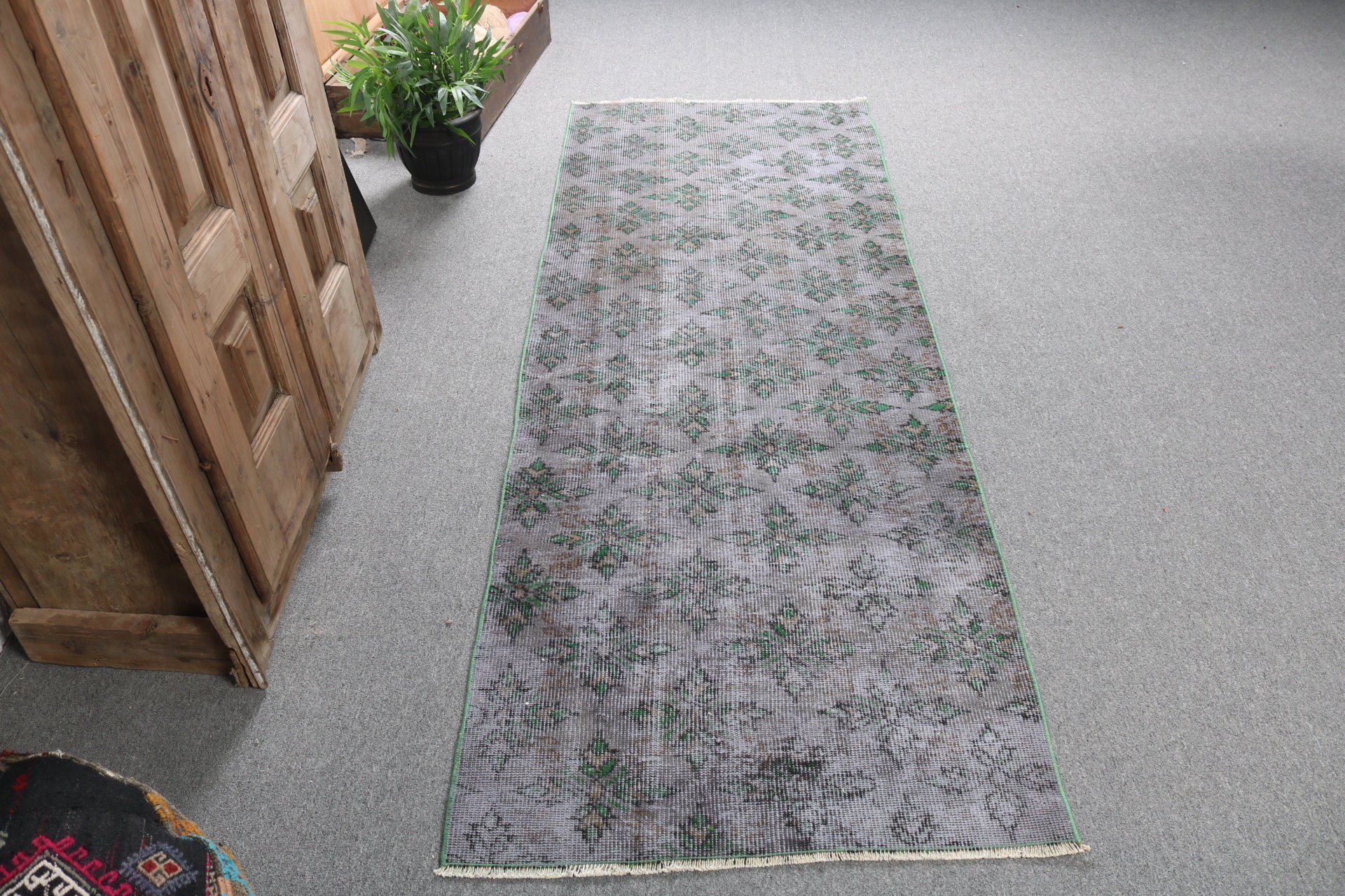 2.6x7.2 ft Runner Halıları, Koridor Halısı, Beni Ourain Runner Halısı, Türk Halısı, Vintage Halılar, Lüks Halı, Gri Soğuk Halılar, Anadolu Halıları