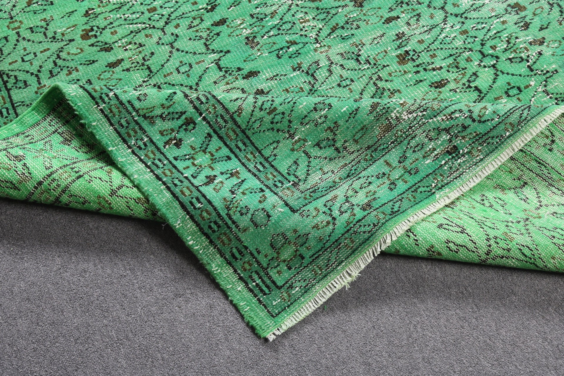 5.2x9 ft Large Rugs, Bedroom Rugs, Turkish Rugs, Vintage Rugs, Green Kitchen Rug, Handwoven Rugs, Flatweave Rugs, Living Room Rug