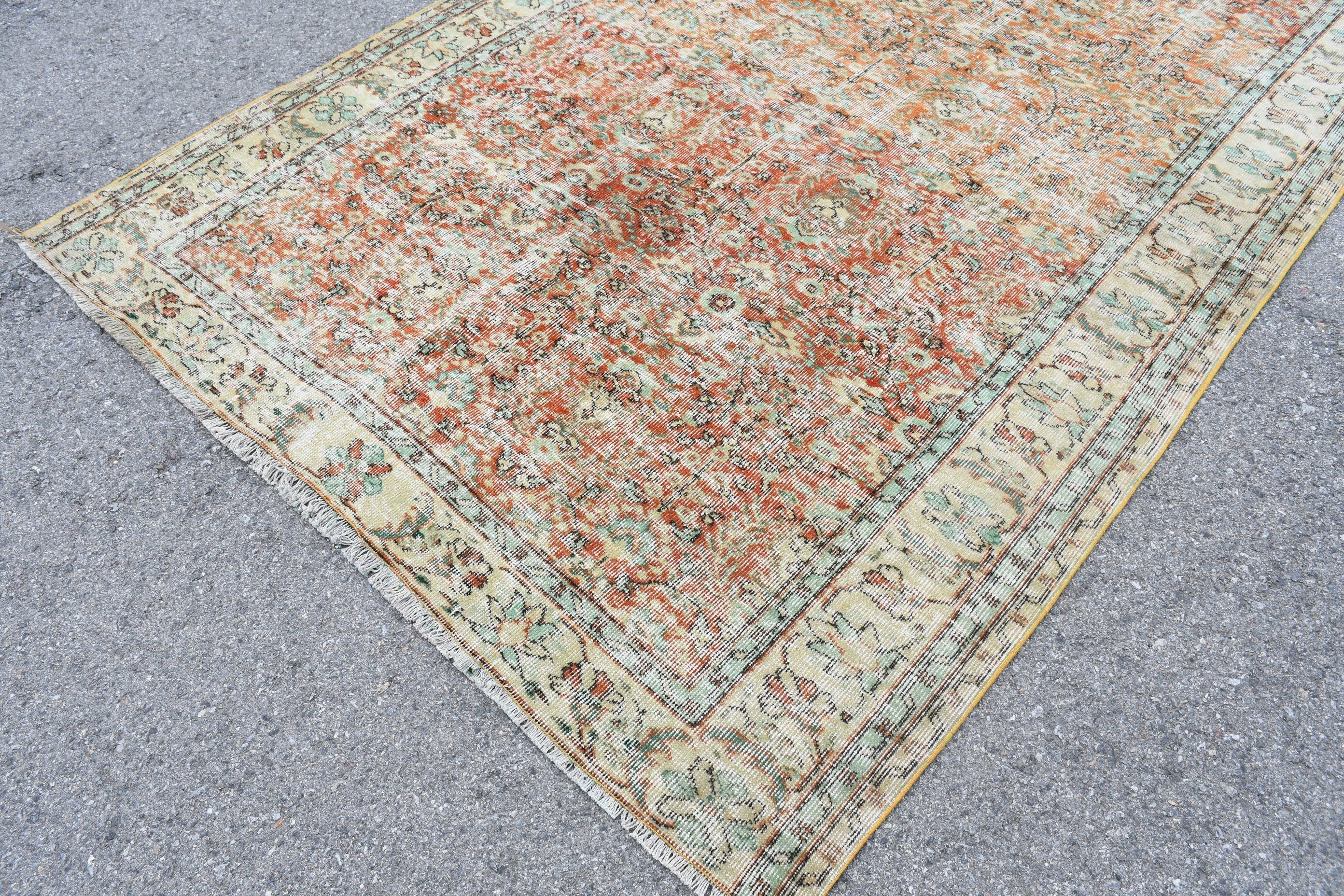 5.6x8.2 ft Large Rug, Turkish Rugs, Living Room Rug, Oriental Rug, Salon Rugs, Green Cool Rug, Oushak Rug, Rugs for Salon, Vintage Rug