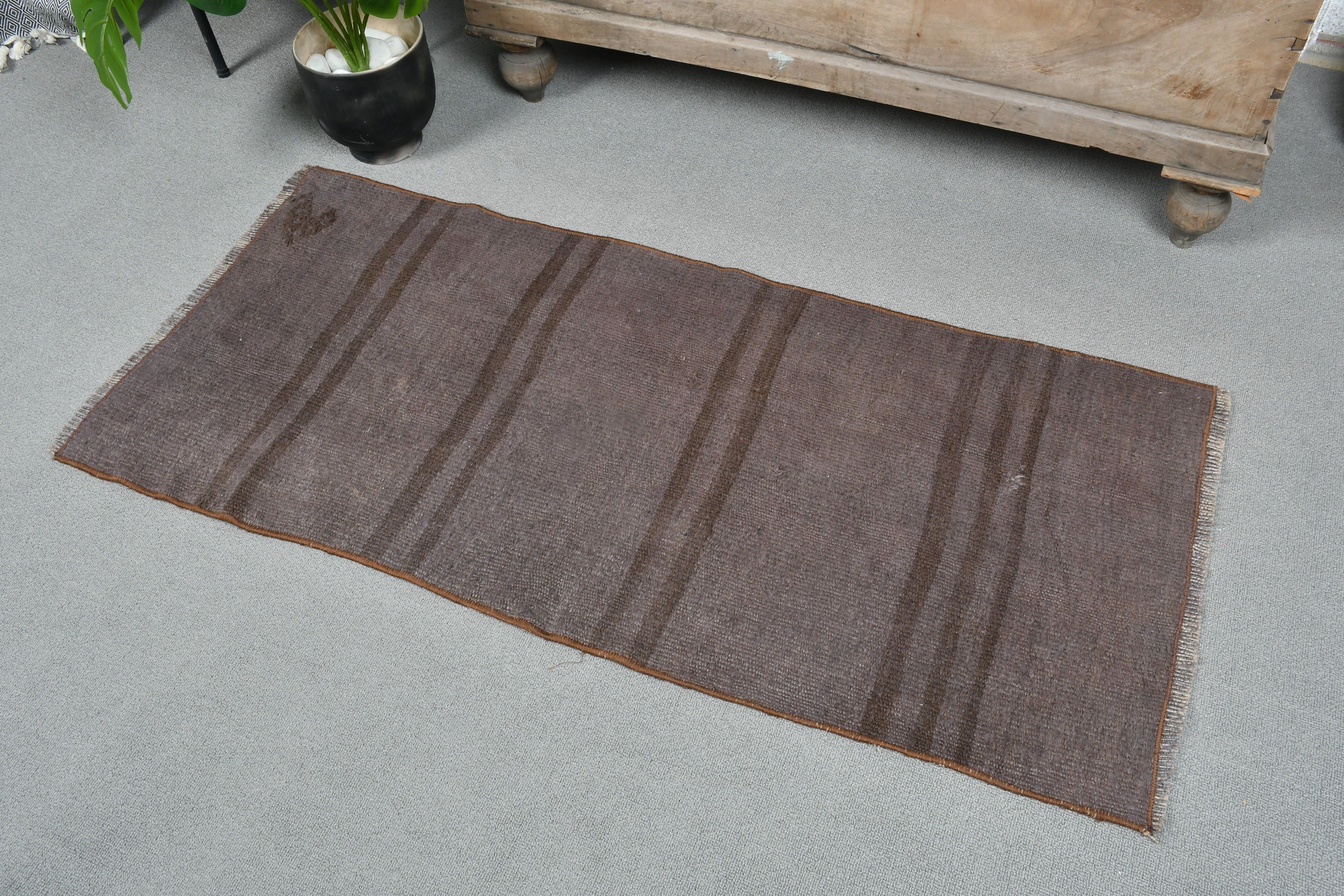 Floor Rug, Bedroom Rugs, Nursery Rug, Vintage Rugs, Brown  1.8x3.9 ft Small Rugs, Turkish Rugs, Bathroom Rug, Abstract Rugs