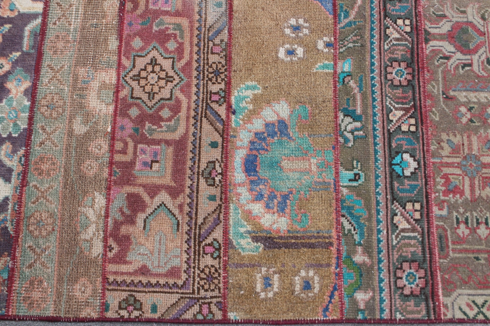 Wall Hanging Rugs, Eclectic Rug, 2x4.5 ft Small Rug, Bath Rug, Vintage Rugs, Kitchen Rug, Green Oushak Rugs, Turkish Rugs