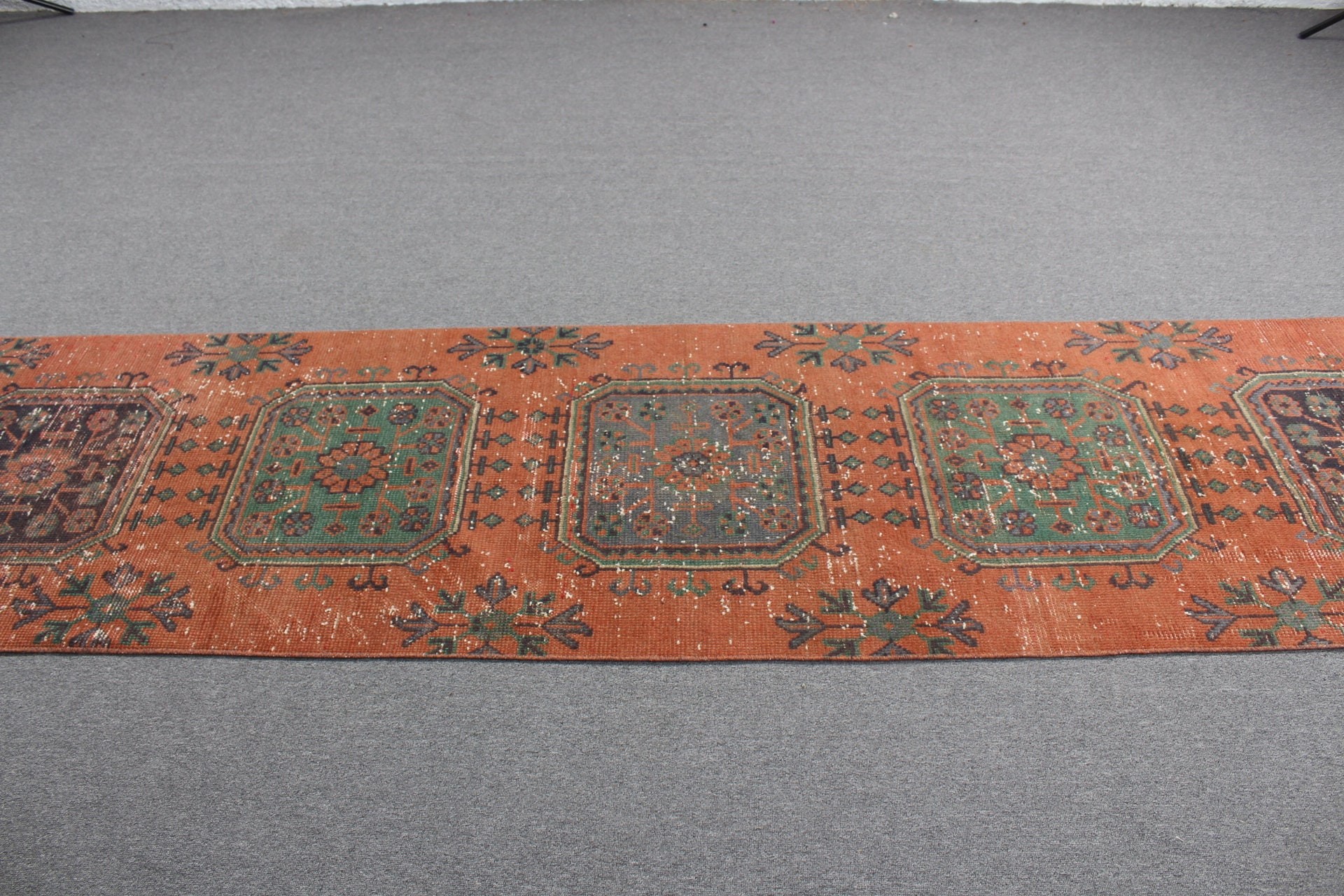 Oushak Rugs, Orange Kitchen Rug, Rugs for Runner, 2.6x11 ft Runner Rug, Corridor Rugs, Stair Rugs, Vintage Rugs, Turkish Rug, Moroccan Rug