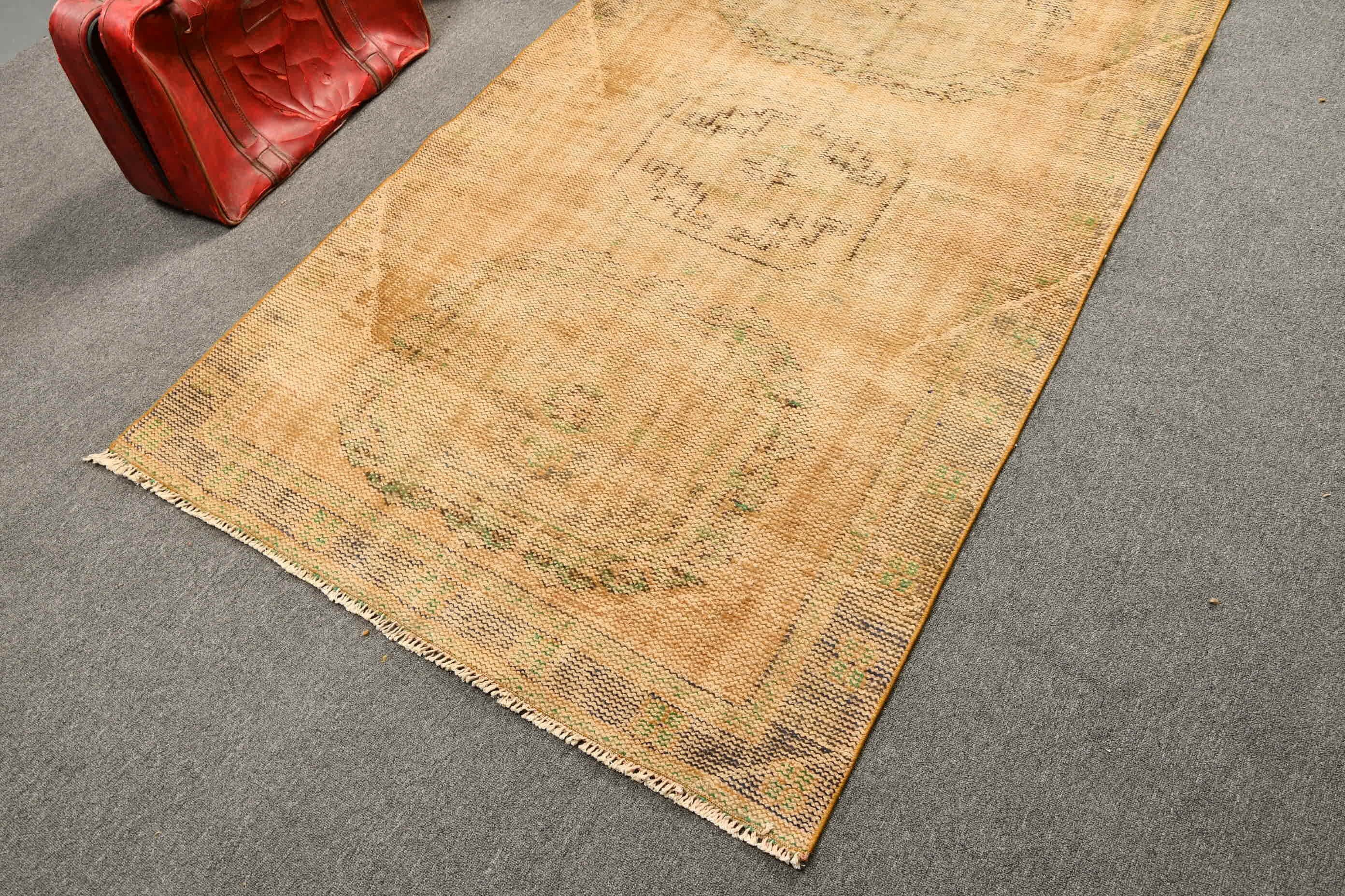 Cool Rug, 3.9x7.7 ft Area Rug, Vintage Rugs, Dining Room Rug, Turkish Rug, Kitchen Rug, Beige Wool Rug, Rugs for Indoor, Vintage Decor Rug