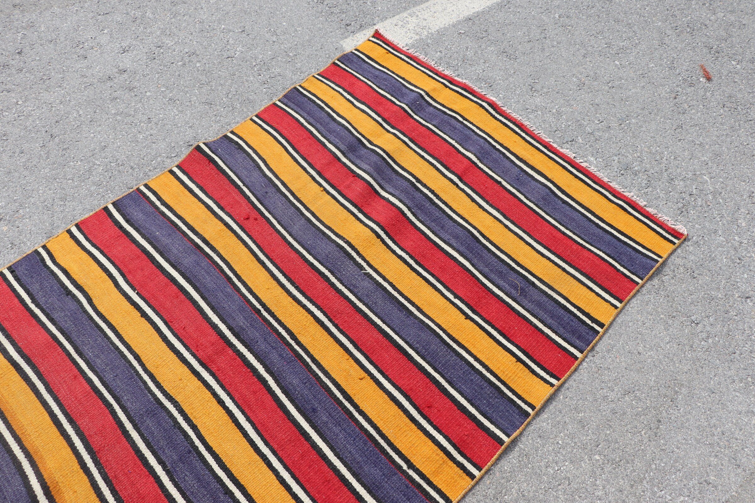 Yellow Home Decor Rugs, Turkish Rug, Wool Rugs, Corridor Rug, Kilim, Cool Rug, Dorm Rug, Vintage Rugs, Stair Rug, 3.5x10.4 ft Runner Rug