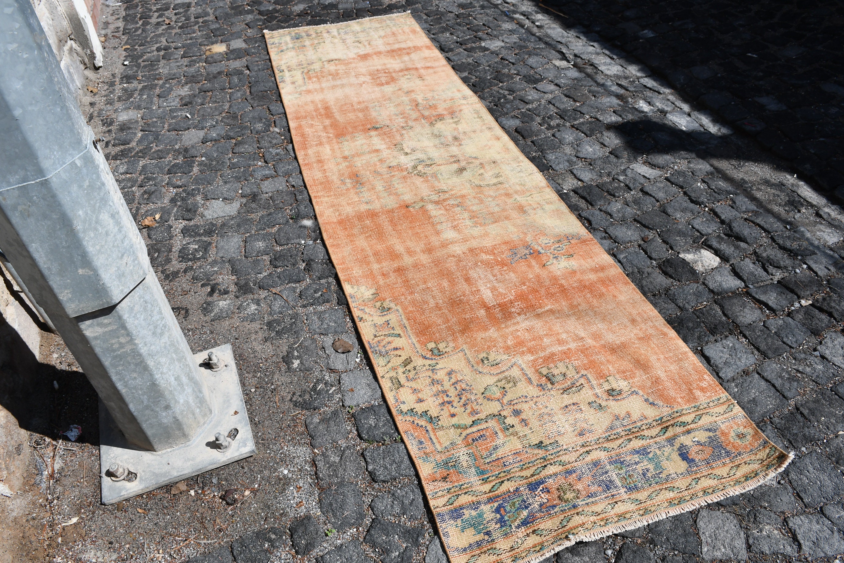 Oushak Runner Rug Rugs, 2.7x10.3 ft Runner Rug, Kitchen Rug, Vintage Rug, Turkish Rug, Oushak Rugs, Red Oushak Rug, Art Rug, Rugs for Stair