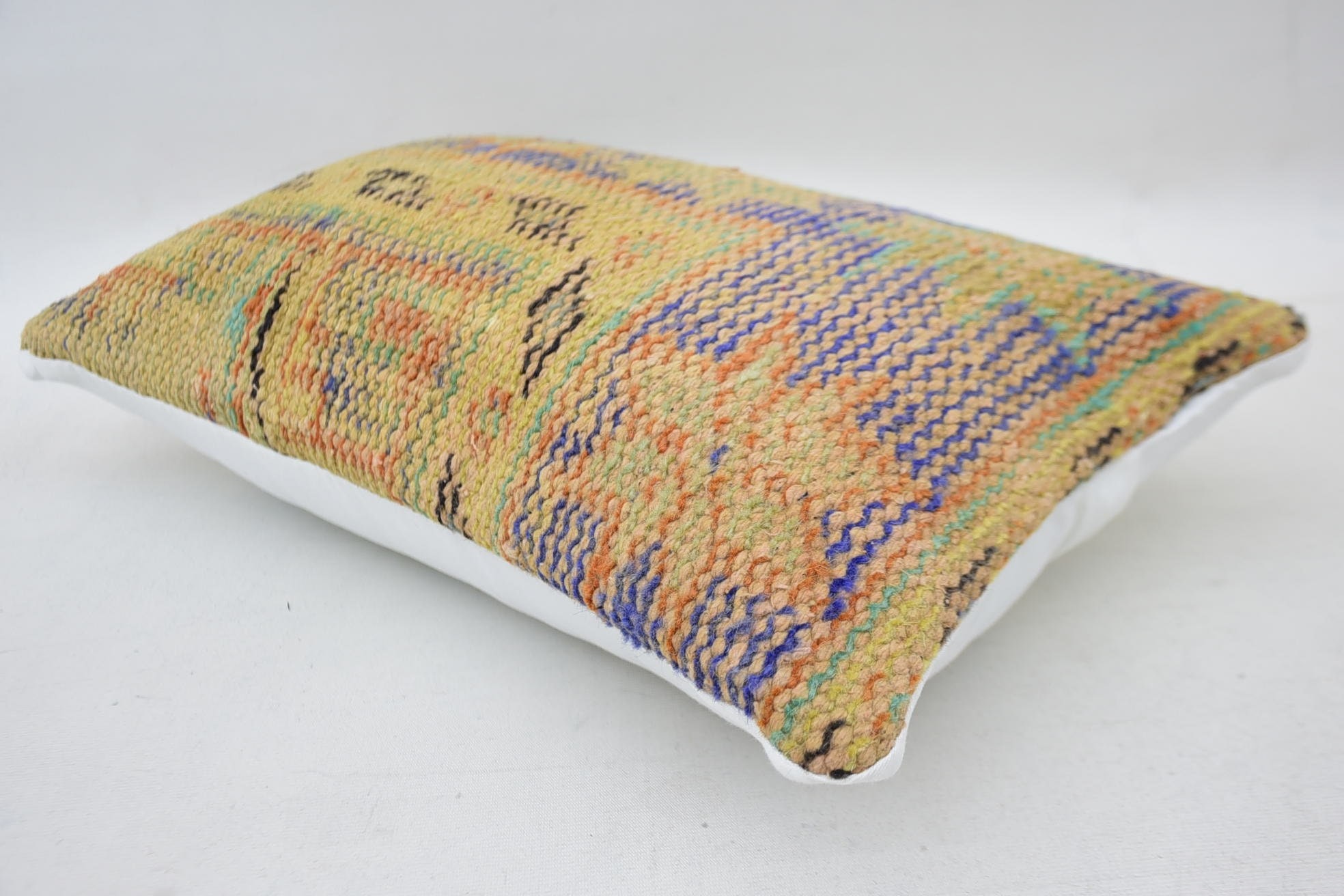 12"x20" Beige Pillow Sham, Handmade Kilim Cushion, Turkish Kilim Pillow, Decorative Throw Cushion Cover, Pillow for Couch