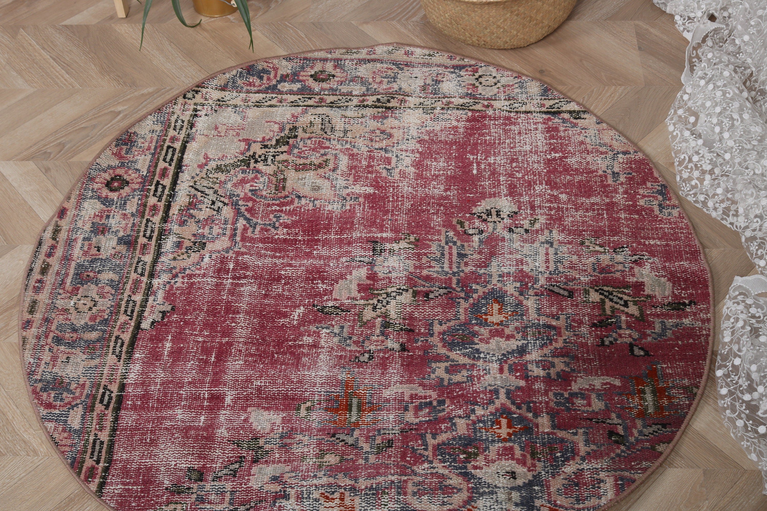 Küçük Vintage Halılar, Türk Halısı, 3.5x3.5 ft Küçük Halı, Küçük Boho Halıları, Mor Modern Halı, Ev Dekorasyonu Halıları, Boho Halısı, Vintage Halı