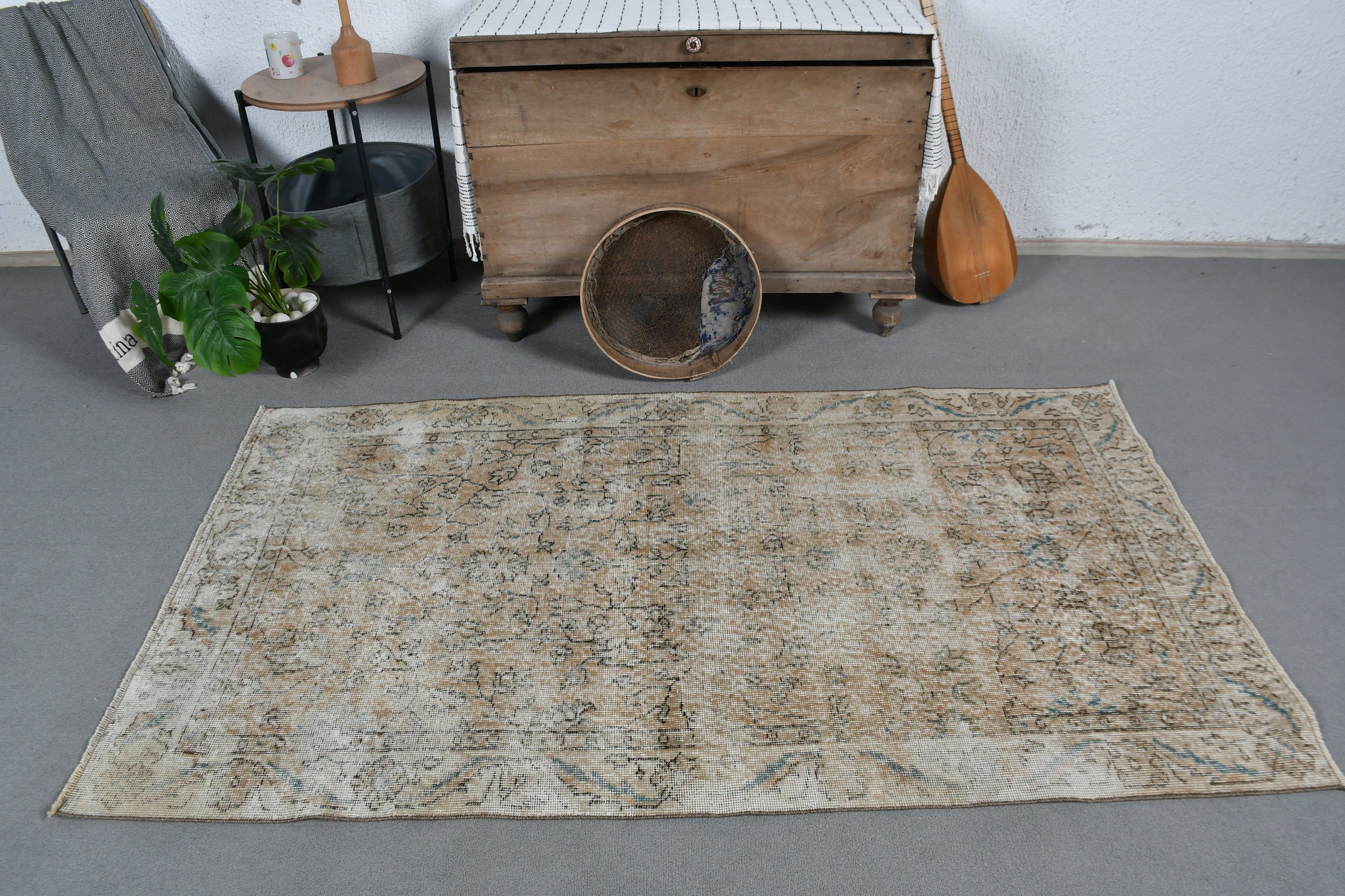 Turuncu Yün Halılar, 3,6x6,3 ft Vurgulu Halılar, Ev Dekorasyonu Halısı, Çocuk Odası Halısı, Giriş Halıları, Vintage Halılar, Giriş Halıları, Harika Halılar, Türk Halısı