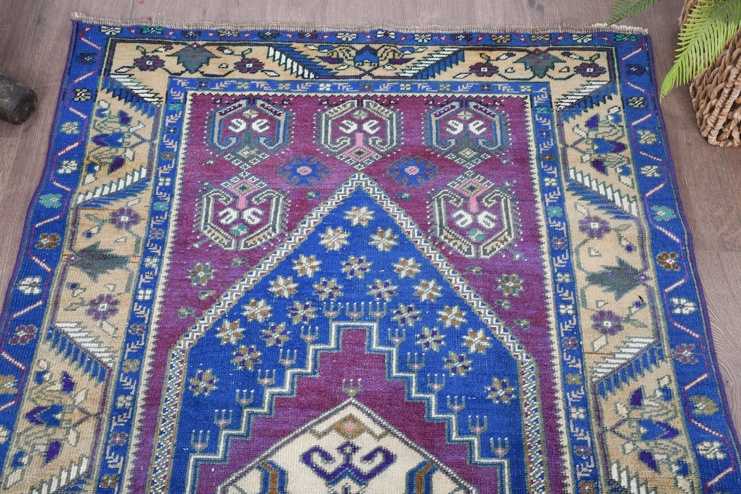 Tribal Rug, Antique Rugs, 3.3x6 ft Accent Rug, Vintage Rug, Turkish Rug, Rugs for Nursery, Nursery Rug, Blue Oushak Rug, Bedroom Rug