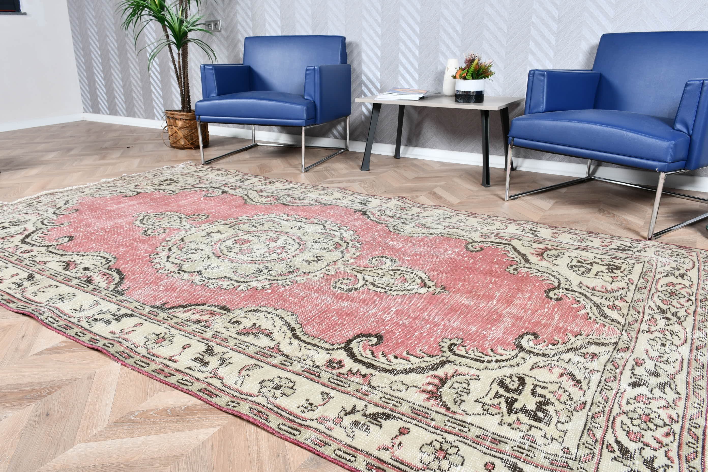 Salon Rugs, Living Room Rug, Turkish Rugs, 5.1x9 ft Large Rug, Hand Knotted Rugs, Anatolian Rug, Red Bedroom Rug, Vintage Rugs, Cool Rug