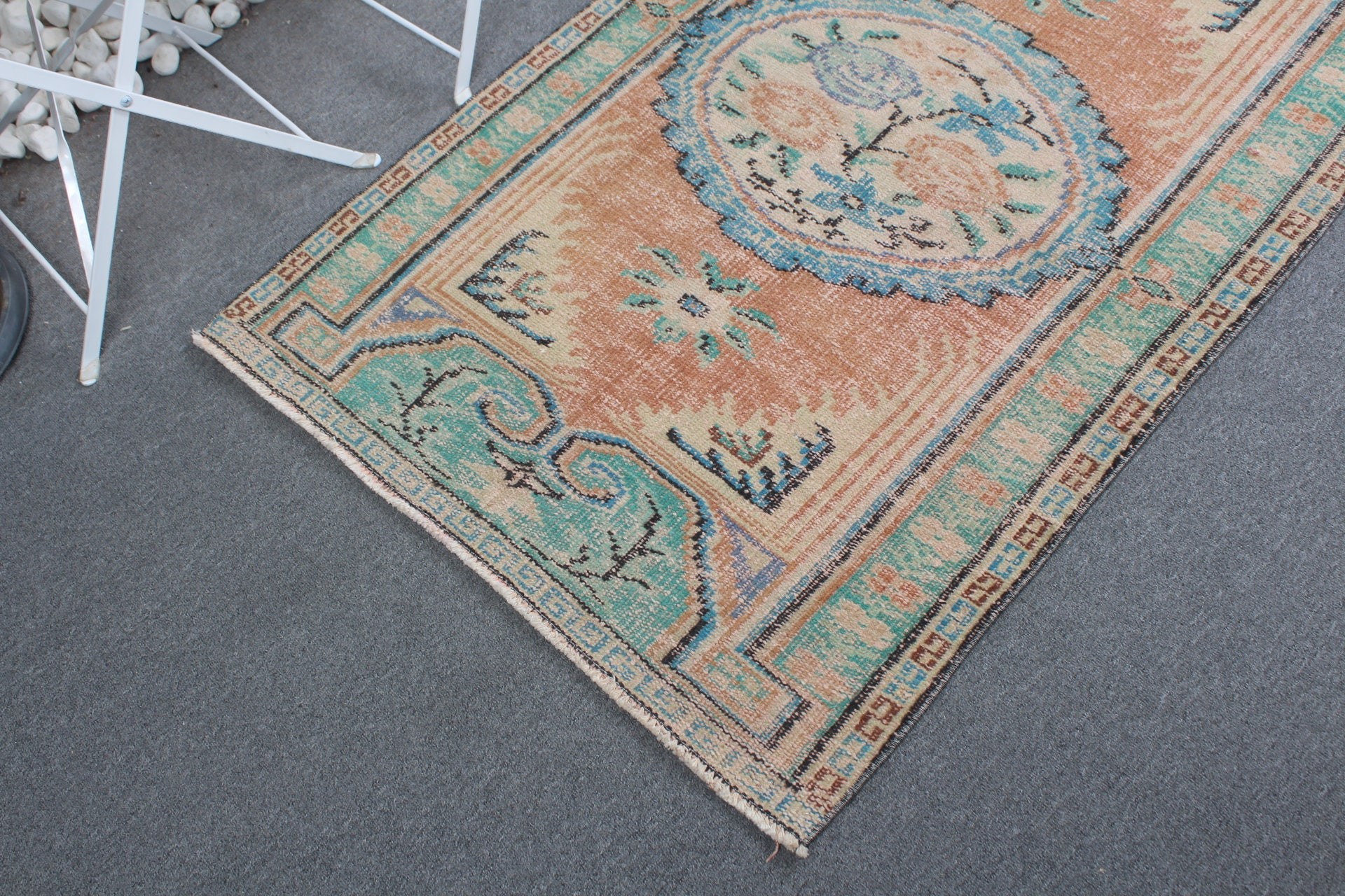 Antika Halı, Bohem Halılar, Vintage Halı, Çocuk Halısı, Türk Halısı, 3x4.4 ft Küçük Halılar, Oryantal Halılar, Araba Paspas Halısı, Turuncu Anadolu Halıları