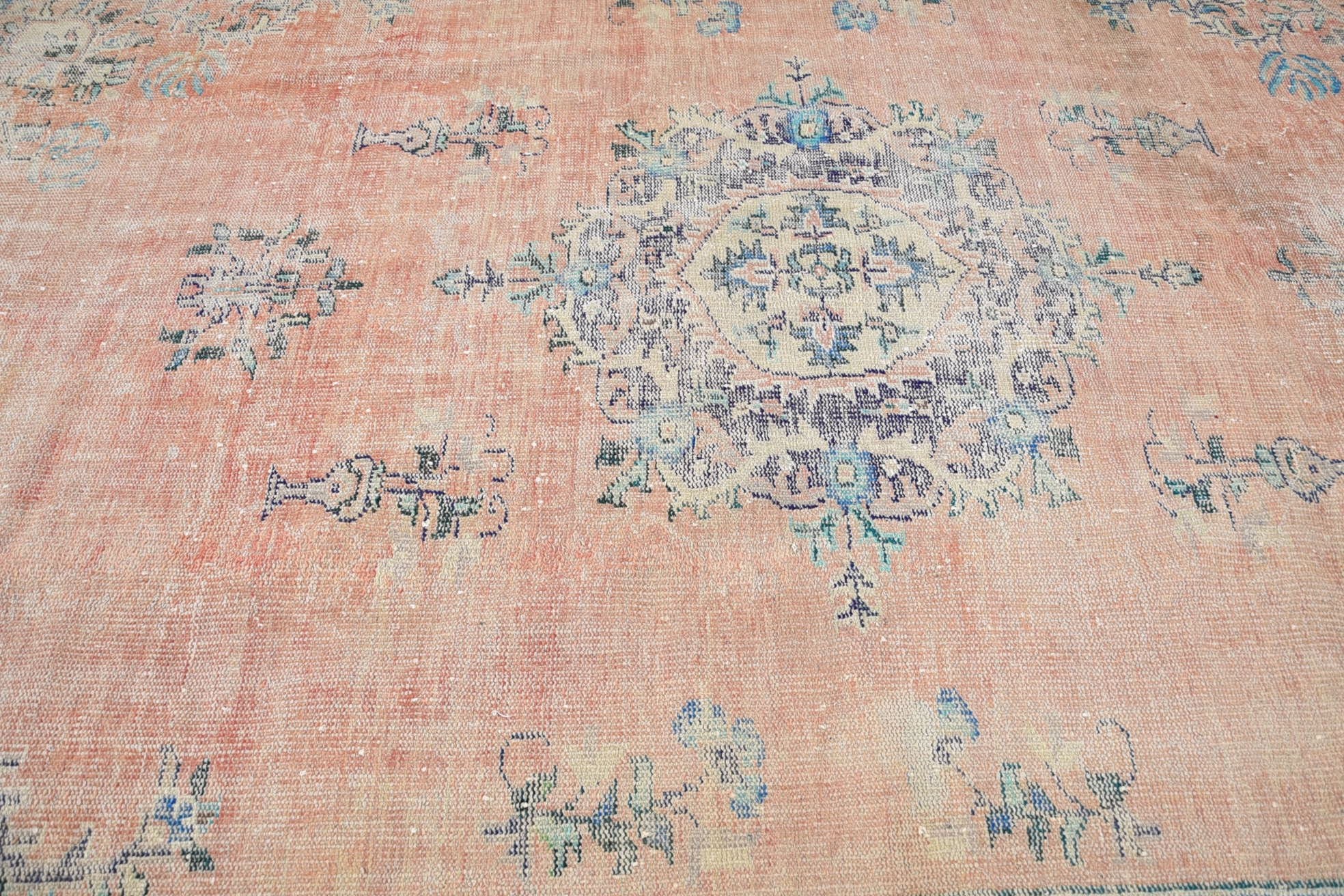 Renkli Halı, Vintage Halı, Oushak Halı, Salon Halısı, Sanat Halıları, Türk Halısı, Salon Halıları, Özel Halılar, Salon Halıları, 8.8x12.9 ft Büyük Boy Halı