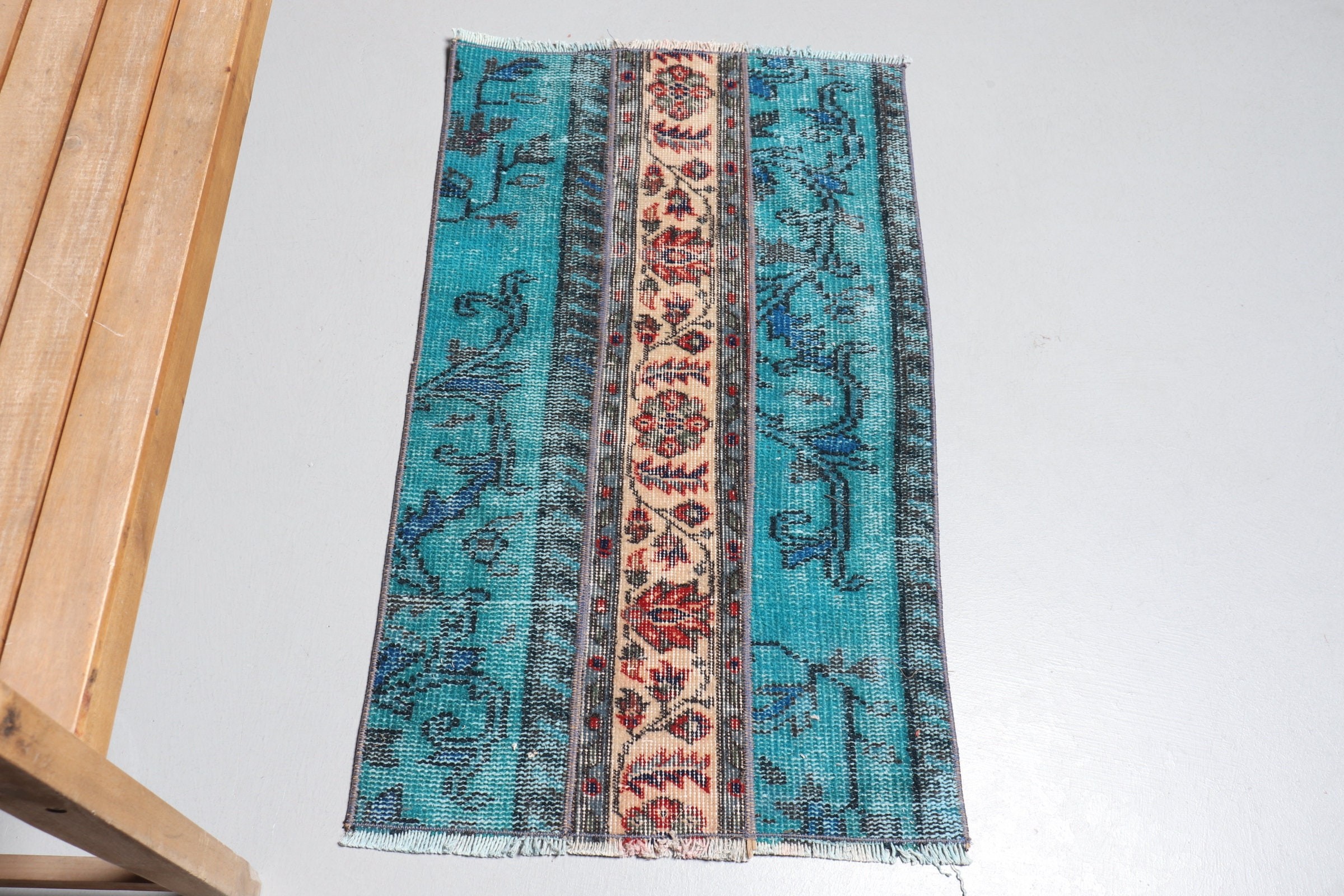 Oryantal Halı, Yatak Odası Halısı, Mavi Ev Dekor Halısı, Vintage Halılar, Türk Halısı, Yurt Halısı, Kapı Paspası Halısı, 1.9x3.2 ft Küçük Halı, Oushak Halısı