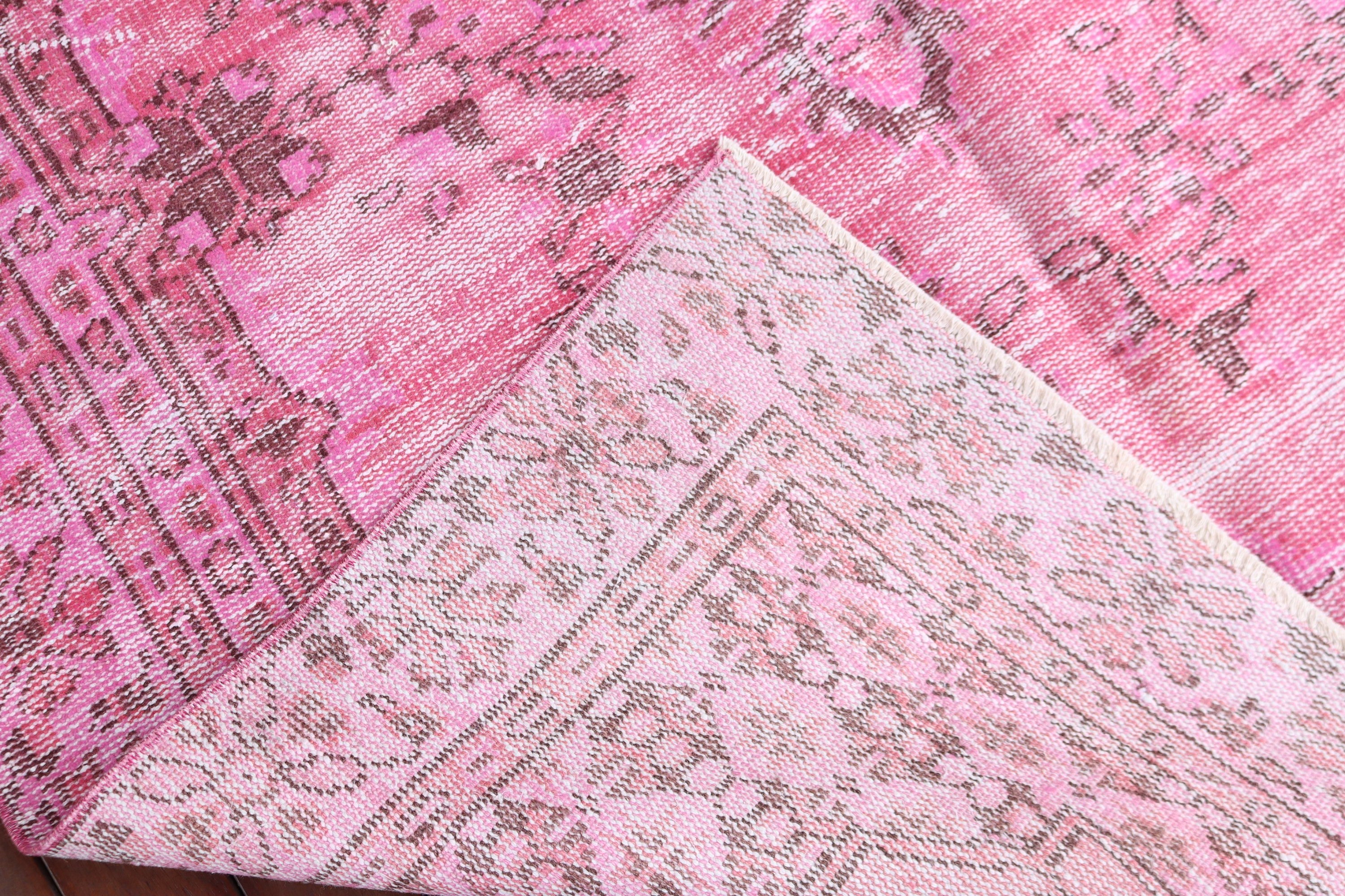 4.7x8.9 ft Large Rugs, Large Boho Rugs, Pink Handwoven Rug, Vintage Rug, Neutral Rug, Turkish Rug, Oriental Rugs, Living Room Rugs