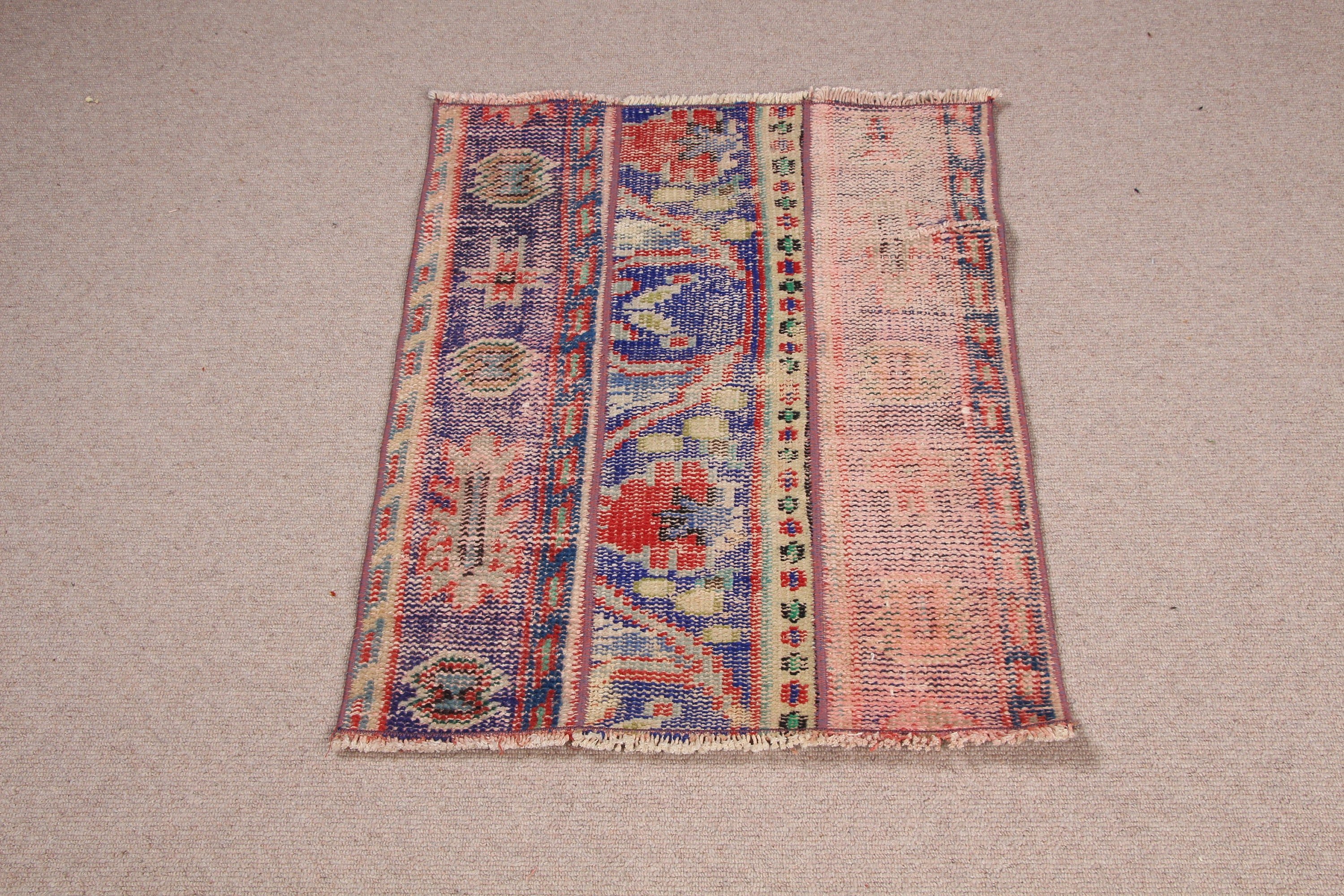 Nursery Rug, Kitchen Rugs, Blue Cool Rugs, Turkish Rugs, Anatolian Rug, Rugs for Nursery, Moroccan Rugs, Vintage Rugs, 2x2.6 ft Small Rug