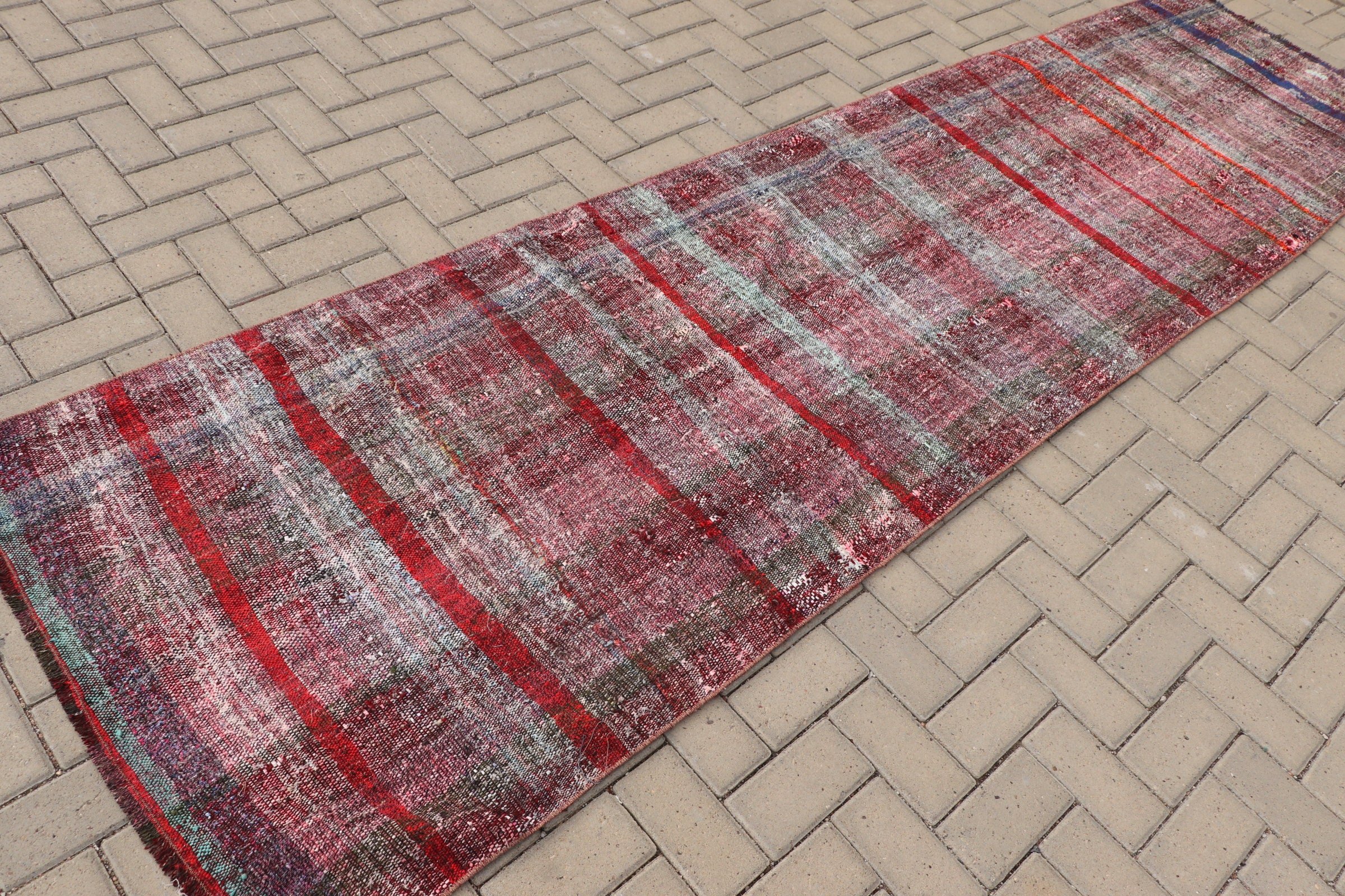 Pembe Oushak Halısı, Türk Halıları, 3.1x11.2 ft Runner Halısı, Koridor Halısı, Vintage Halı, Fas Halısı, Koridor Halıları, Kilim, Sessiz Halılar, Yer Halıları