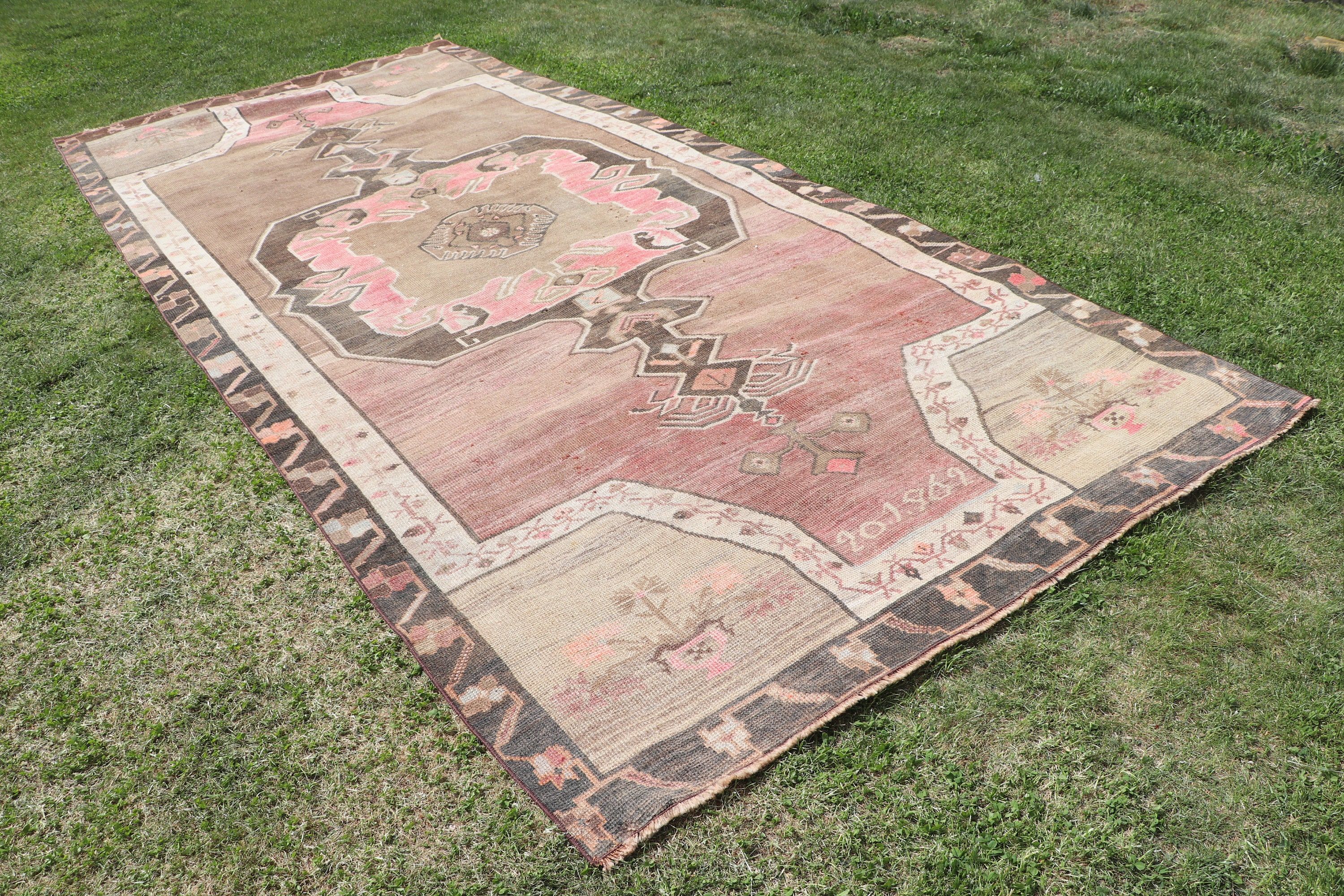 Vintage Rug, Home Decor Rugs, 5.6x12.4 ft Large Rug, Green Home Decor Rugs, Salon Rugs, Large Boho Rug, Turkish Rugs