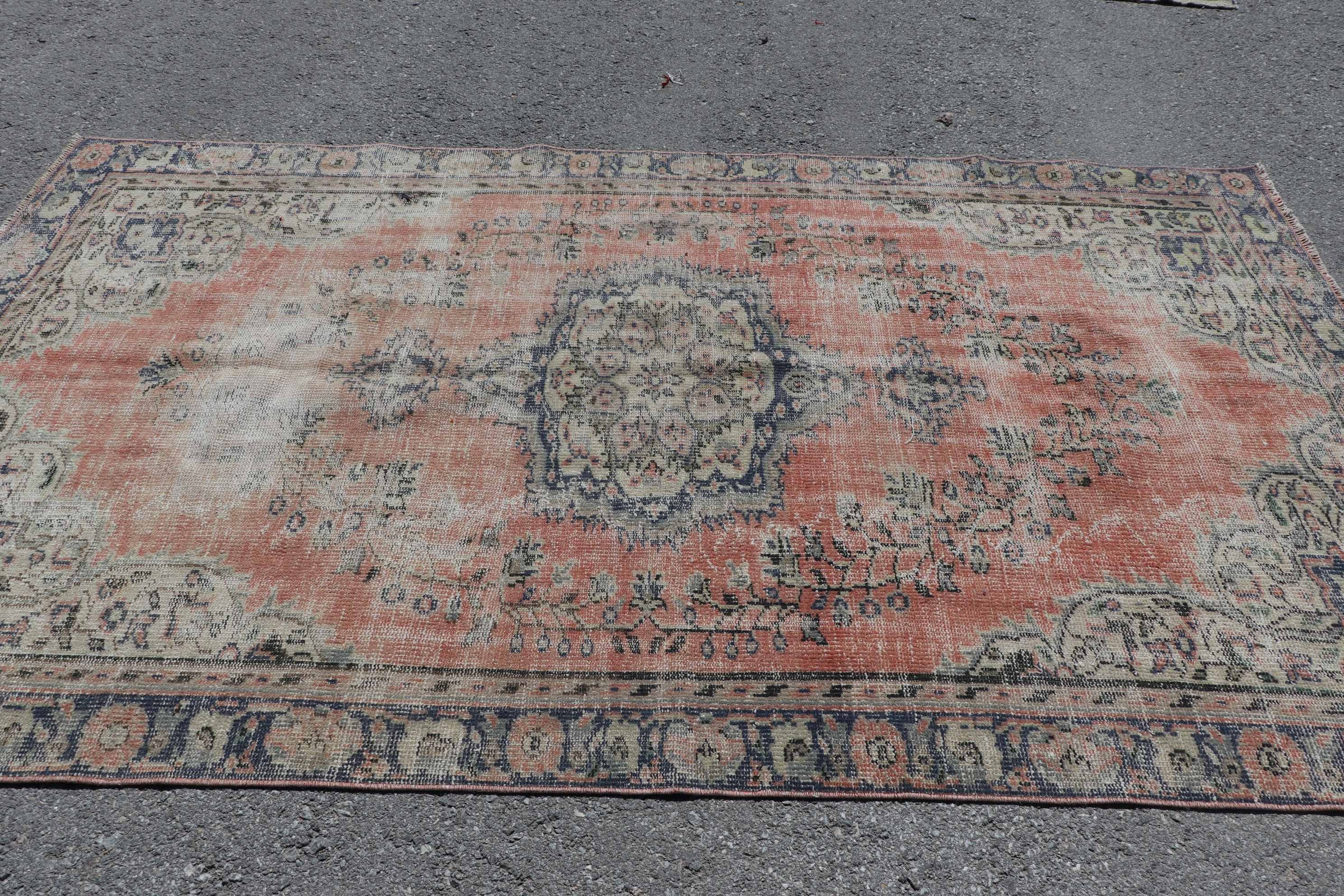 Antika Halı, Kırmızı Oryantal Halı, Yatak Odası Halıları, Oturma Odası Halısı, Vintage Halı, Yemek Odası Halıları, Türk Halısı, 5x8,7 ft Büyük Halı, Havalı Halı