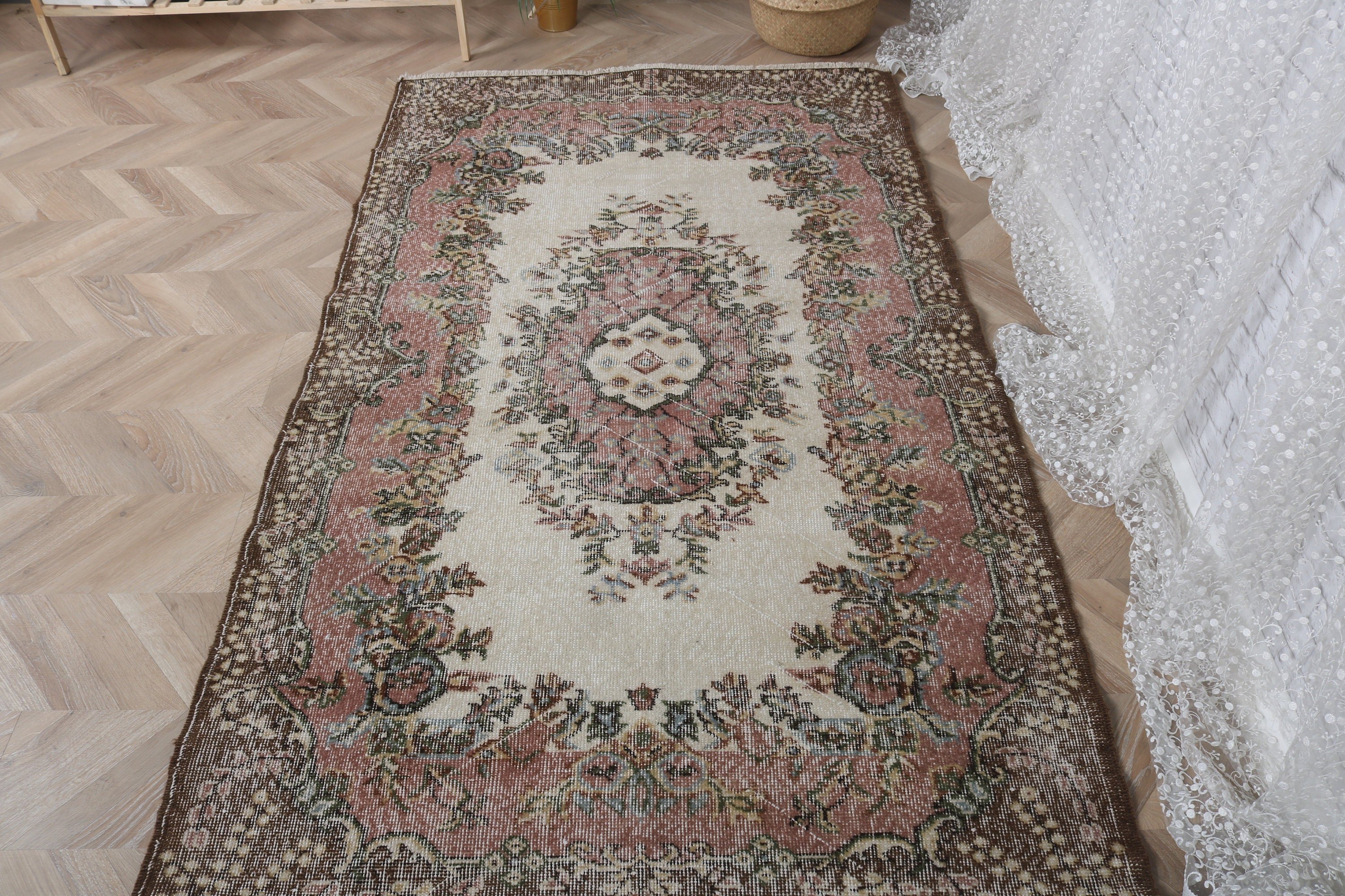 Oryantal Halılar, Çocuk Halıları, 3,8x6,6 ft Alan Halıları, Türk Halıları, Vintage Halı, Bej El Dokuma Halılar, Boho Halılar, Yer Halıları, Anadolu Halıları