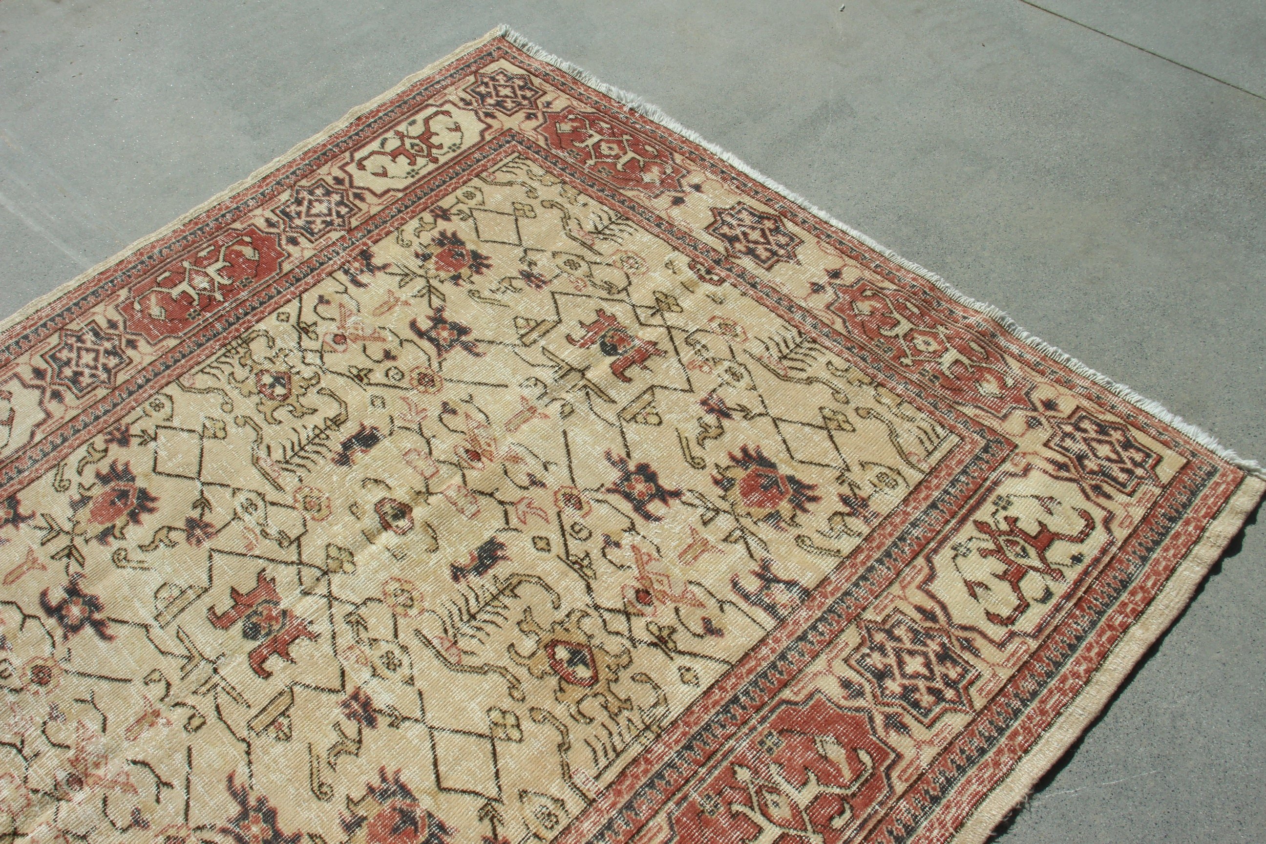 Dining Room Rugs, Floor Rug, Vintage Rug, Kitchen Rugs, 5x7.8 ft Area Rug, Boho Rugs, Turkish Rugs, Ethnic Rugs, Red Oriental Rugs