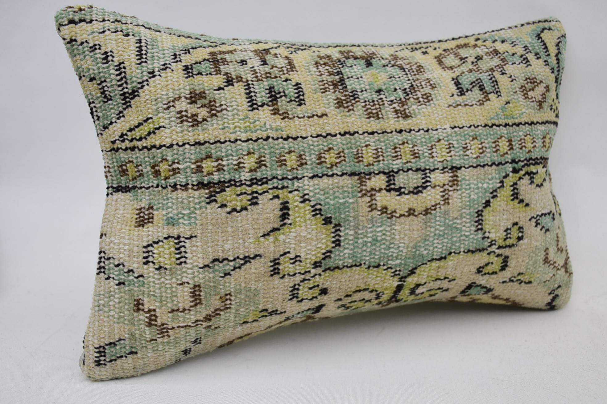 Antique Pillows, Handmade Kilim Cushion, 12"x20" Beige Cushion Cover, Kilim Pillow, Seat Cushion, Authentic Pillow Cover