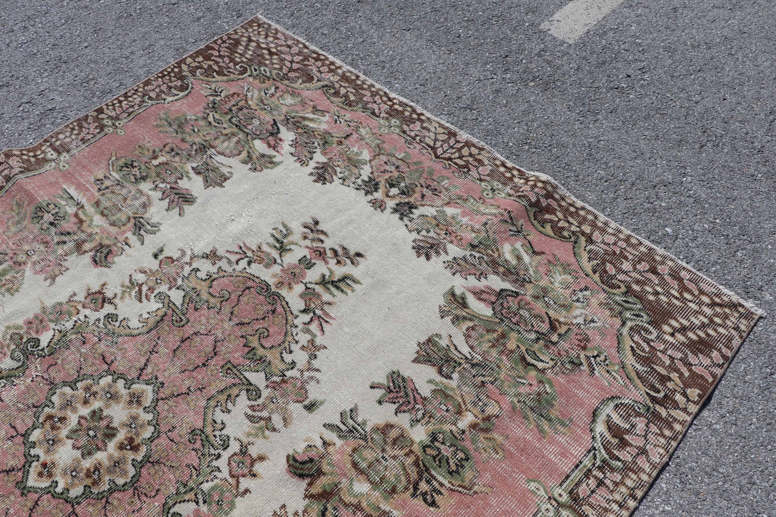 Vintage Rug, Wool Rug, Living Room Rugs, Oriental Rug, 6x8.2 ft Large Rug, Turkish Rug, Pink Anatolian Rug, Art Rugs, Dining Room Rug