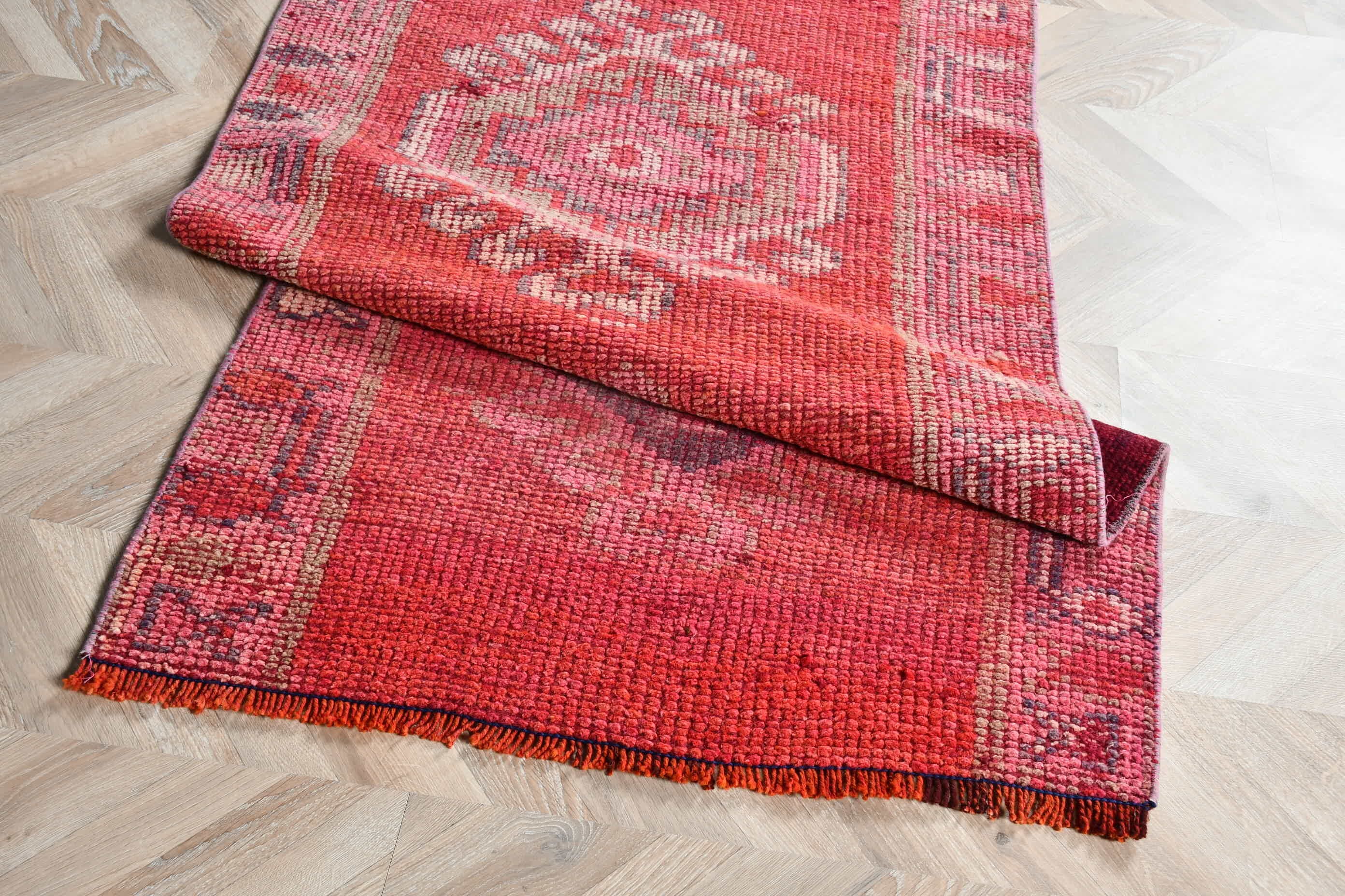 Corridor Rug, Rugs for Corridor, Turkish Rug, Anatolian Rug, Stair Rugs, Pink Cool Rug, 2.7x9 ft Runner Rug, Bedroom Rugs, Vintage Rug