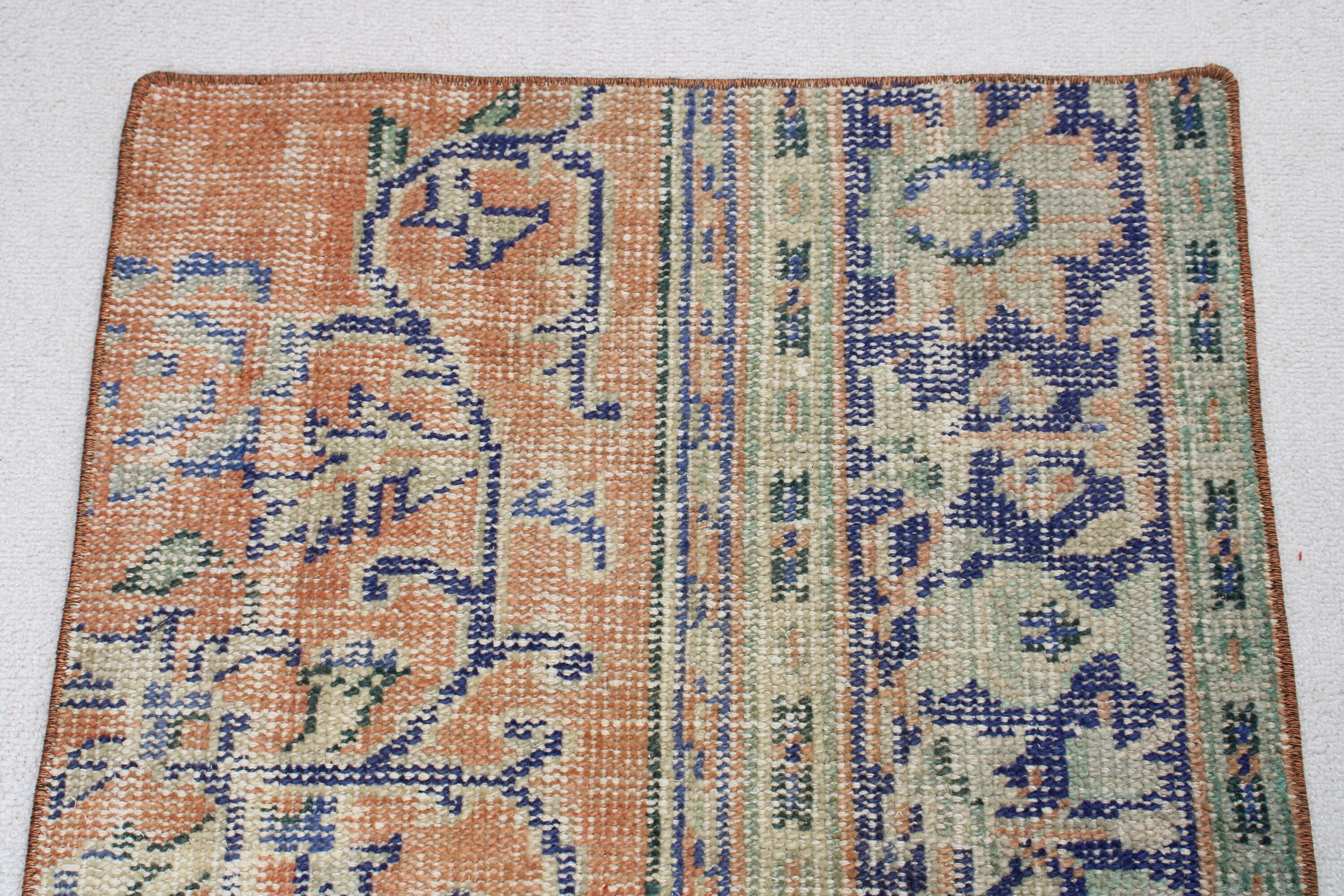 Turkish Rugs, 1.9x2.9 ft Small Rug, Car Mat Rug, Statement Rugs, Floor Rugs, Small Vintage Rug, Blue Modern Rug, Bohemian Rug, Vintage Rugs