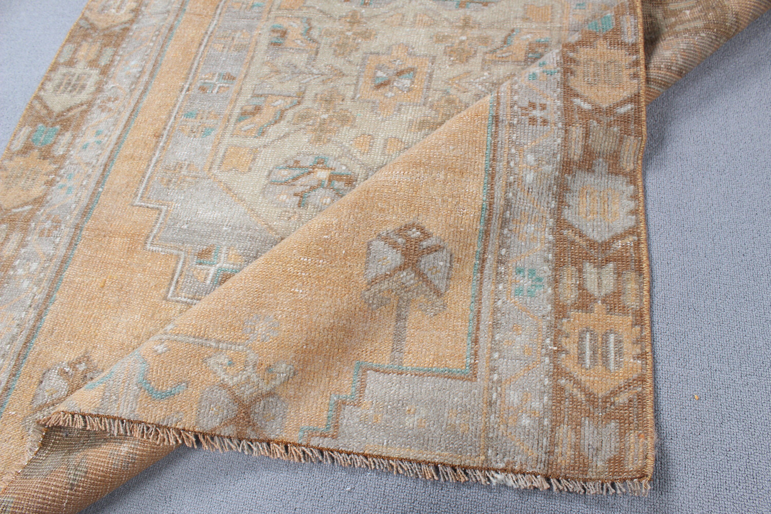 Bedroom Rugs, Small Area Rugs, Bronze Geometric Rugs, Entry Rugs, Ethnic Rugs, Vintage Rug, Cool Rug, Turkish Rug, 3.3x4.2 ft Small Rugs