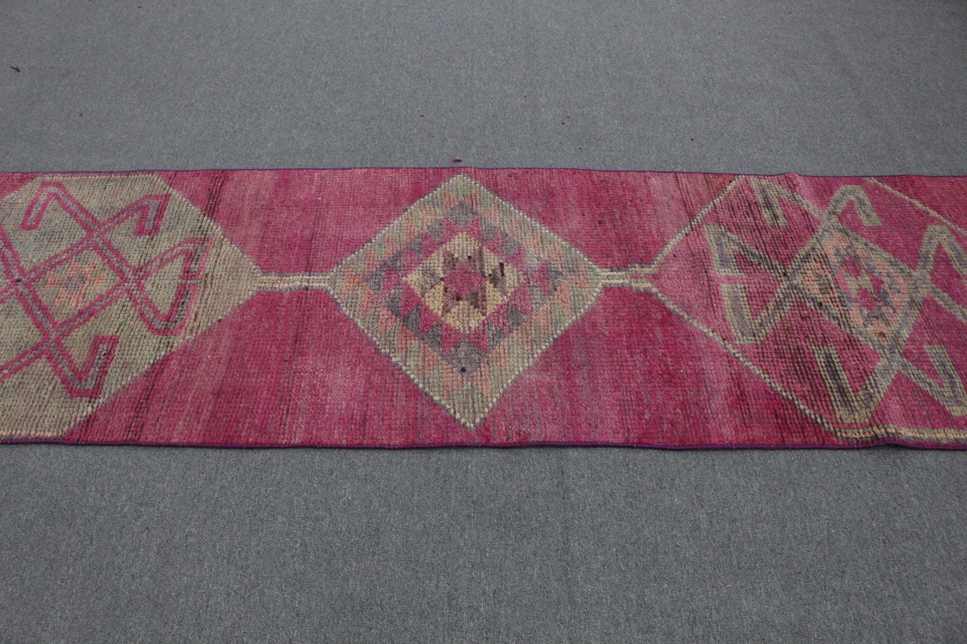 Turkish Rugs, Stair Rugs, Purple Oriental Rug, Natural Rugs, Corridor Rugs, Bedroom Rug, Vintage Rug, Antique Rug, 2.6x9.3 ft Runner Rug