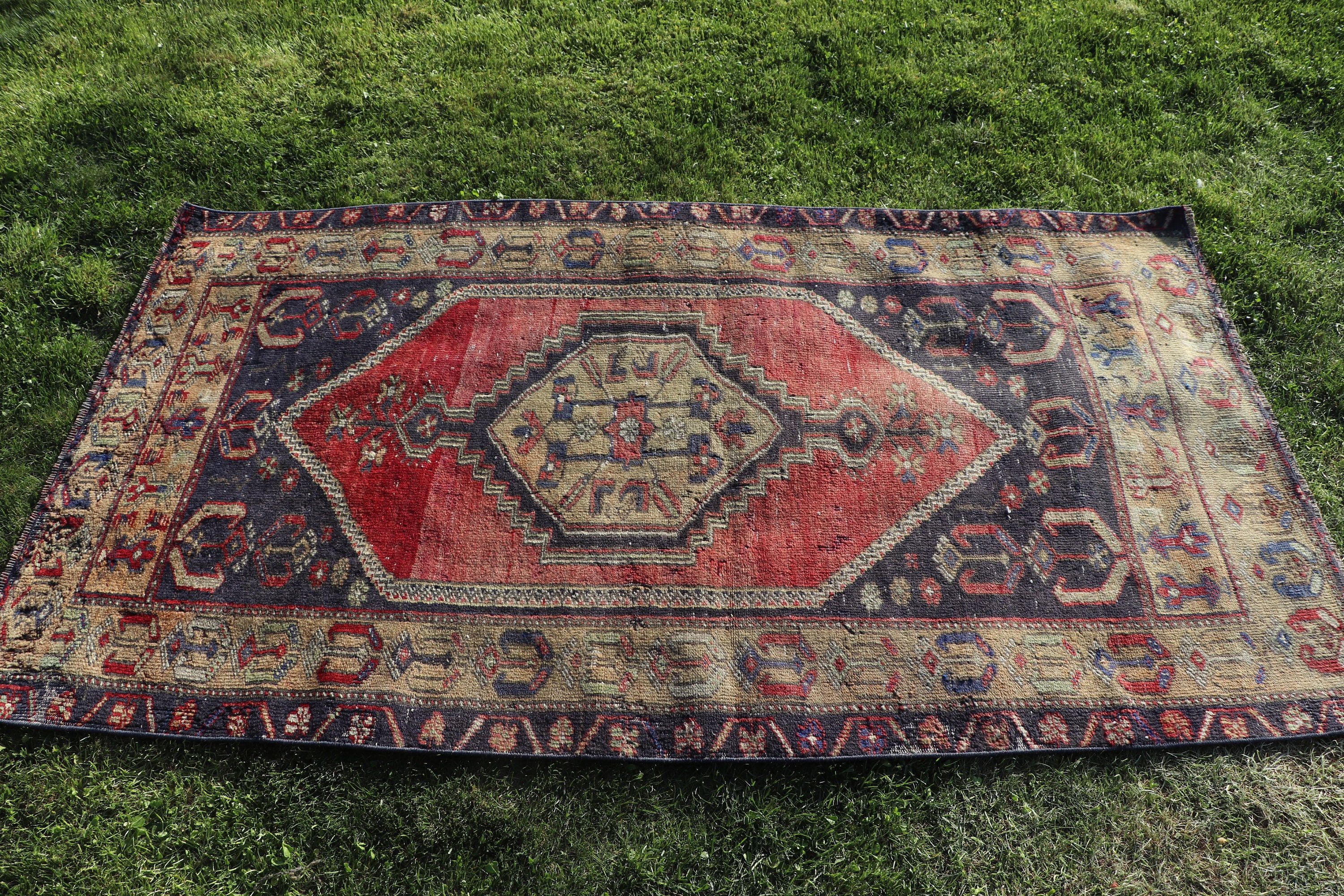 Mavi Oryantal Halı, Modern Halı, Vintage Vurgulu Halılar, Yatak Odası Halısı, Vintage Halı, Vurgulu Halılar, 3.1x5.9 ft Accent Halıları, Türk Halısı