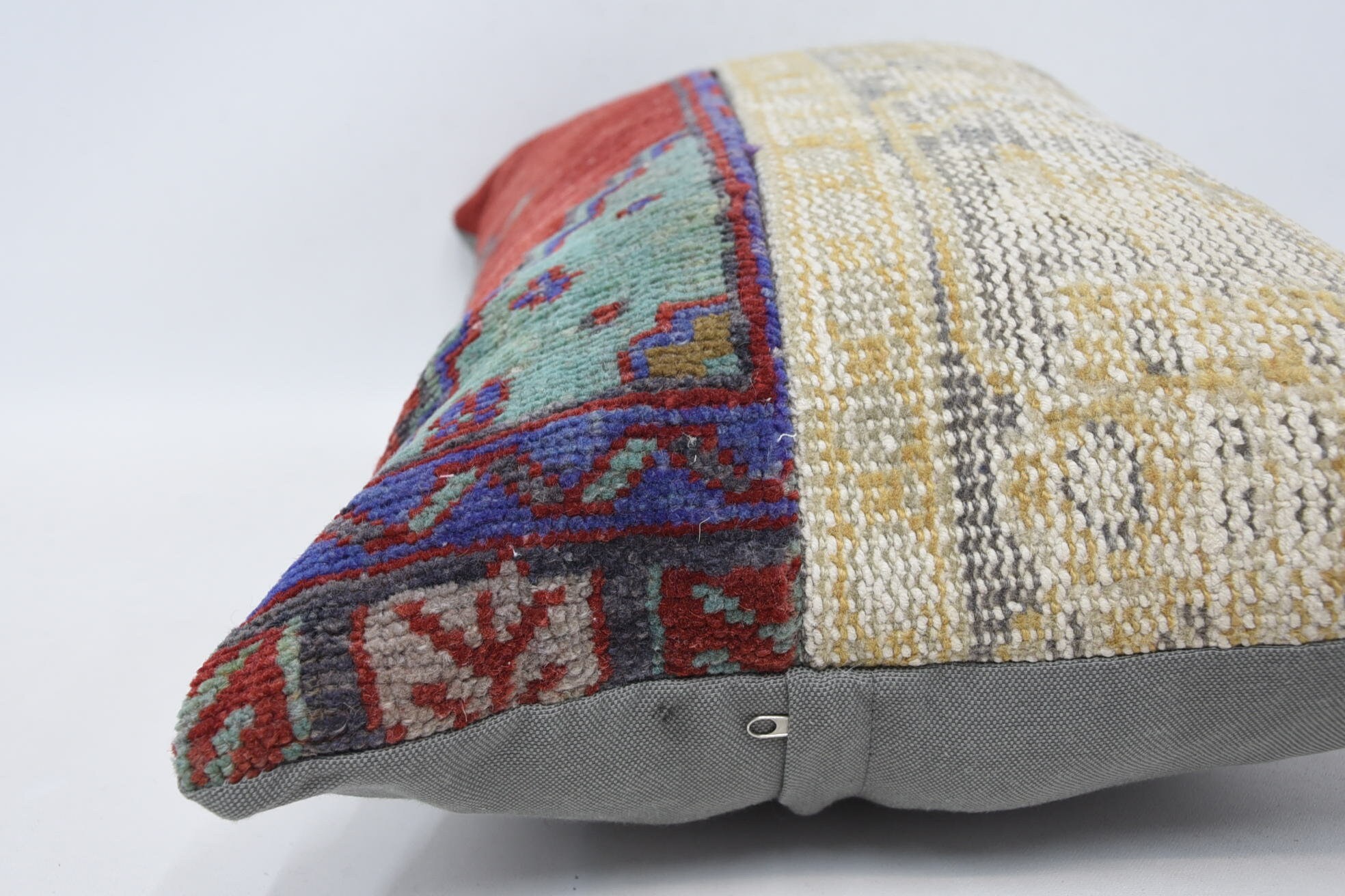 16"x24" Beige Cushion Case, Accent Pillow, Ethnical Kilim Rug Pillow, Ikat Cushion Cover, Kilim Pillow Cover, Vintage Kilim Pillow