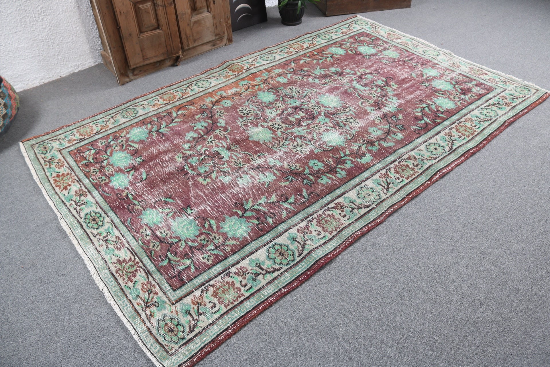 Büyük Vintage Halılar, Yemek Odası Halıları, 5.4x8.3 ft Büyük Halılar, Türk Halısı, Mor Açıklama Halısı, Lüks Halı, Vintage Halı