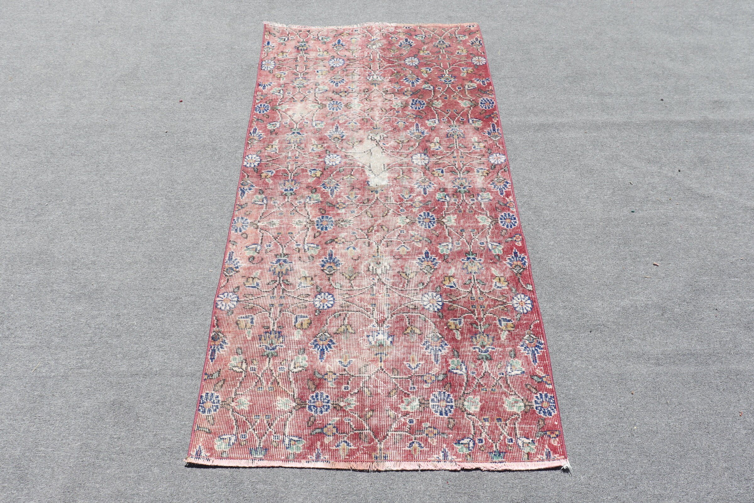 Red Floor Rugs, Vintage Rugs, 2.9x6 ft Accent Rug, Turkish Rug, Home Decor Rug, Kitchen Rugs, Nursery Rug, Rugs for Entry