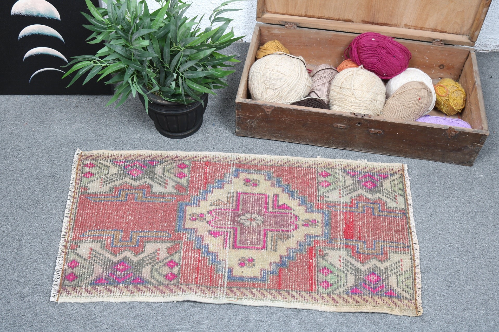 Antique Rugs, 1.6x3 ft Small Rug, Boho Rug, Wall Hanging Rugs, Modern Rugs, Vintage Rugs, Red Flatweave Rugs, Turkish Rug, Bedroom Rugs