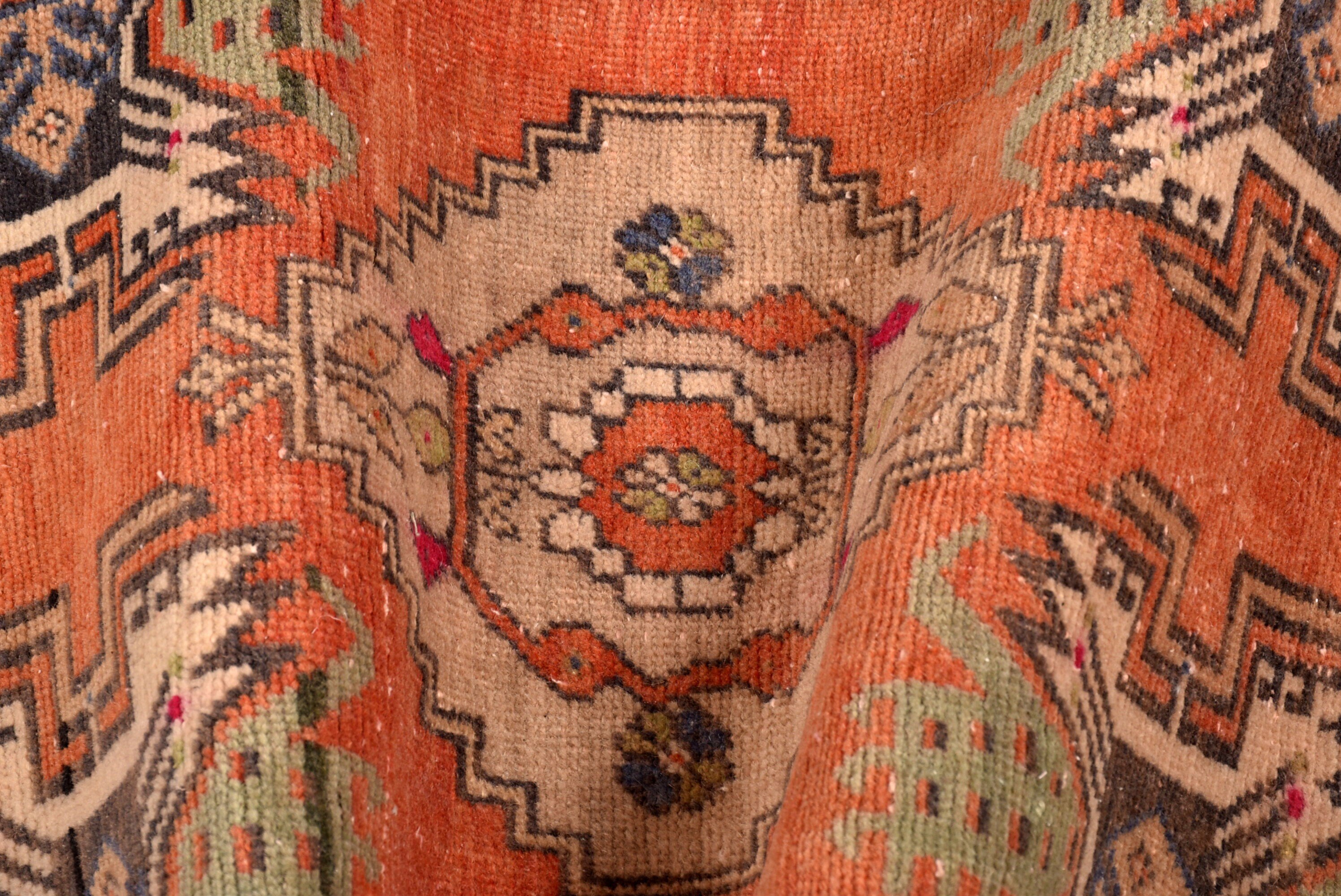 Türk Halısı, Banyo Halıları, 1.8x3.4 ft Küçük Halı, Giriş Halısı, Banyo Halıları, Vintage Halı, Turuncu Boho Halıları, Yer Halısı, Yatak Odası Halıları