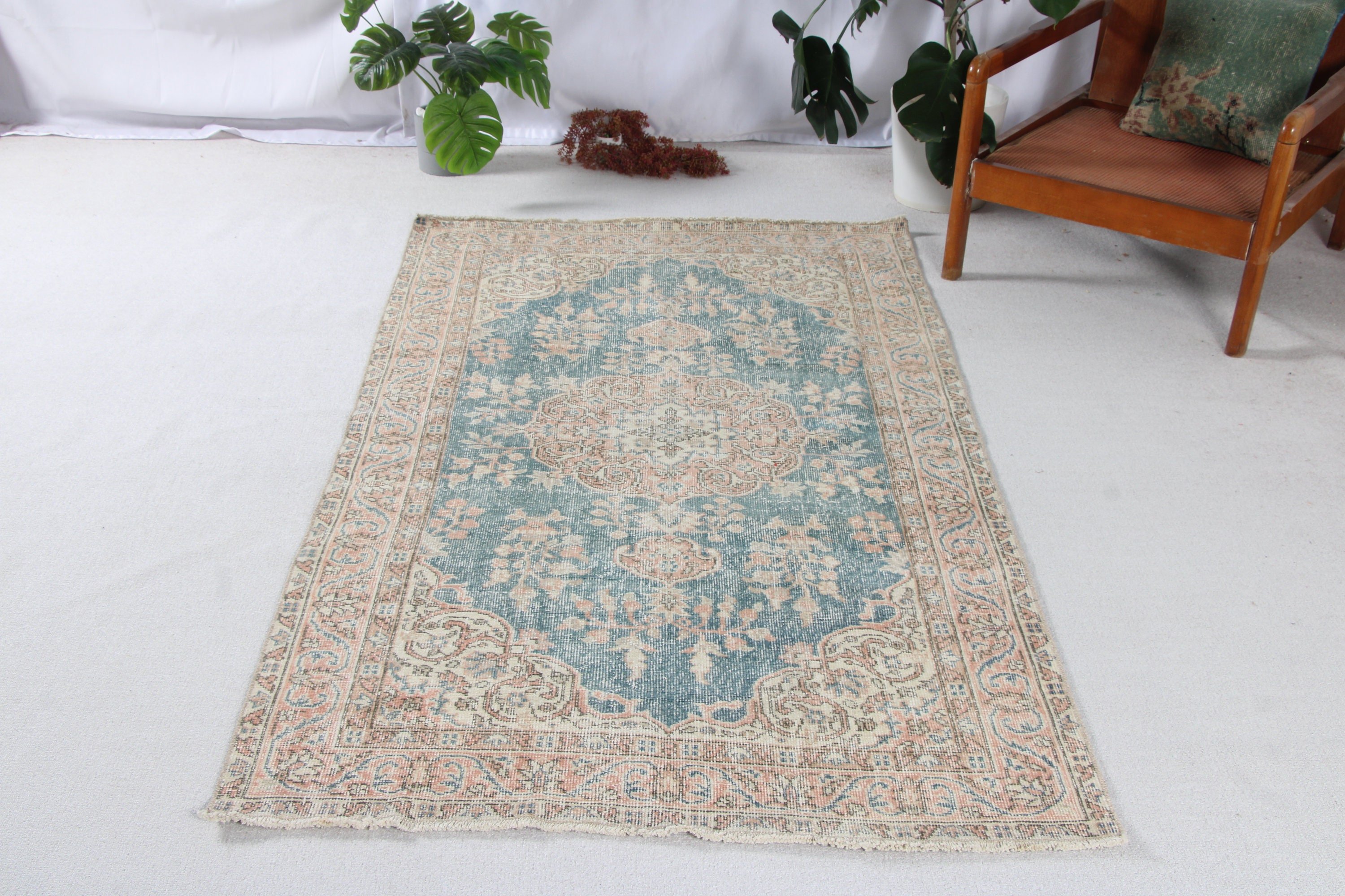 Tribal Rug, Brown  3.8x6.8 ft Area Rug, Dining Room Rug, Kitchen Rug, Vintage Rugs, Floor Rug, Turkish Rugs