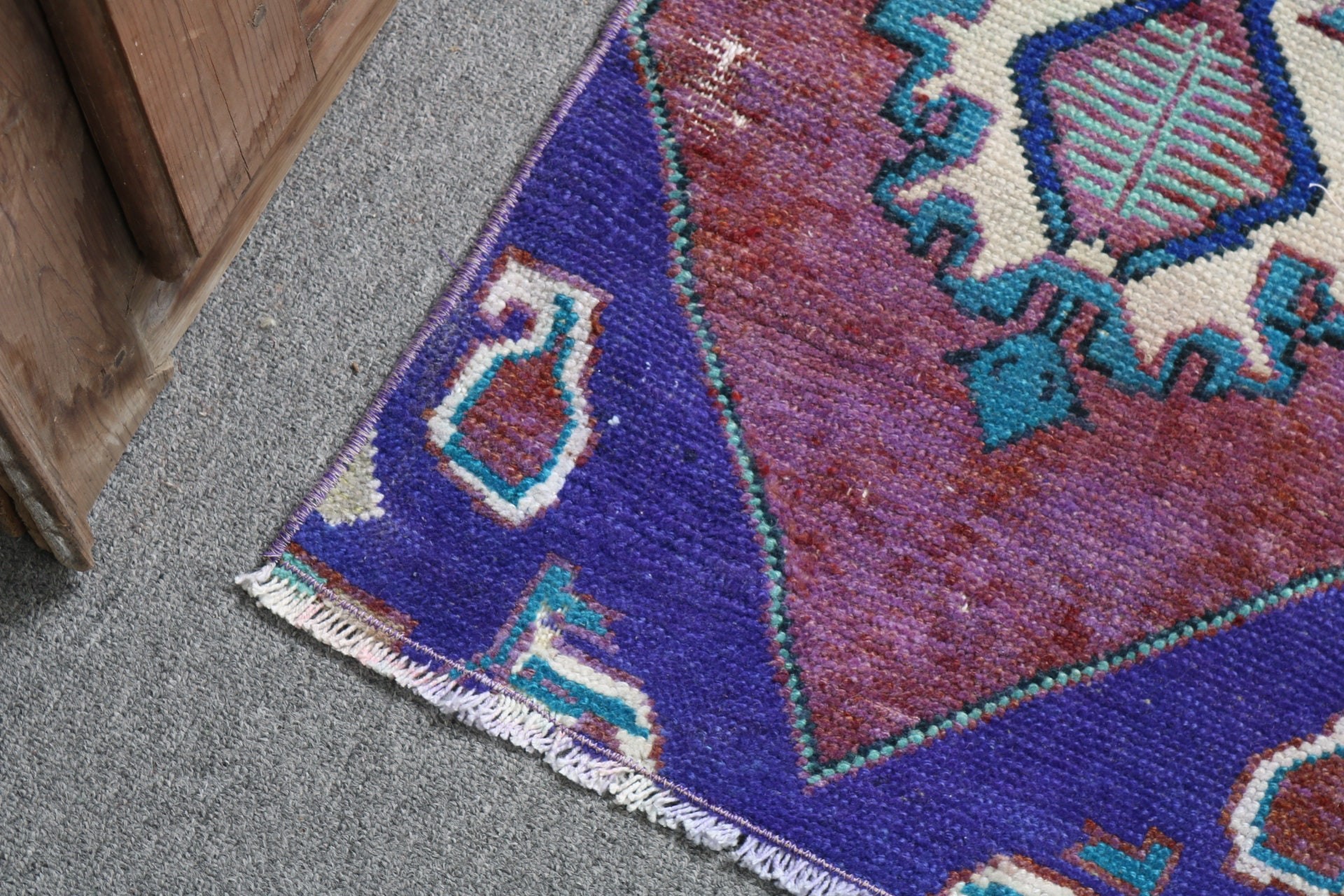 Aesthetic Rug, Vintage Rugs, Purple Modern Rug, Handwoven Rugs, Entry Rugs, 1.4x2.3 ft Small Rugs, Turkish Rug, Oushak Rug, Small Area Rugs