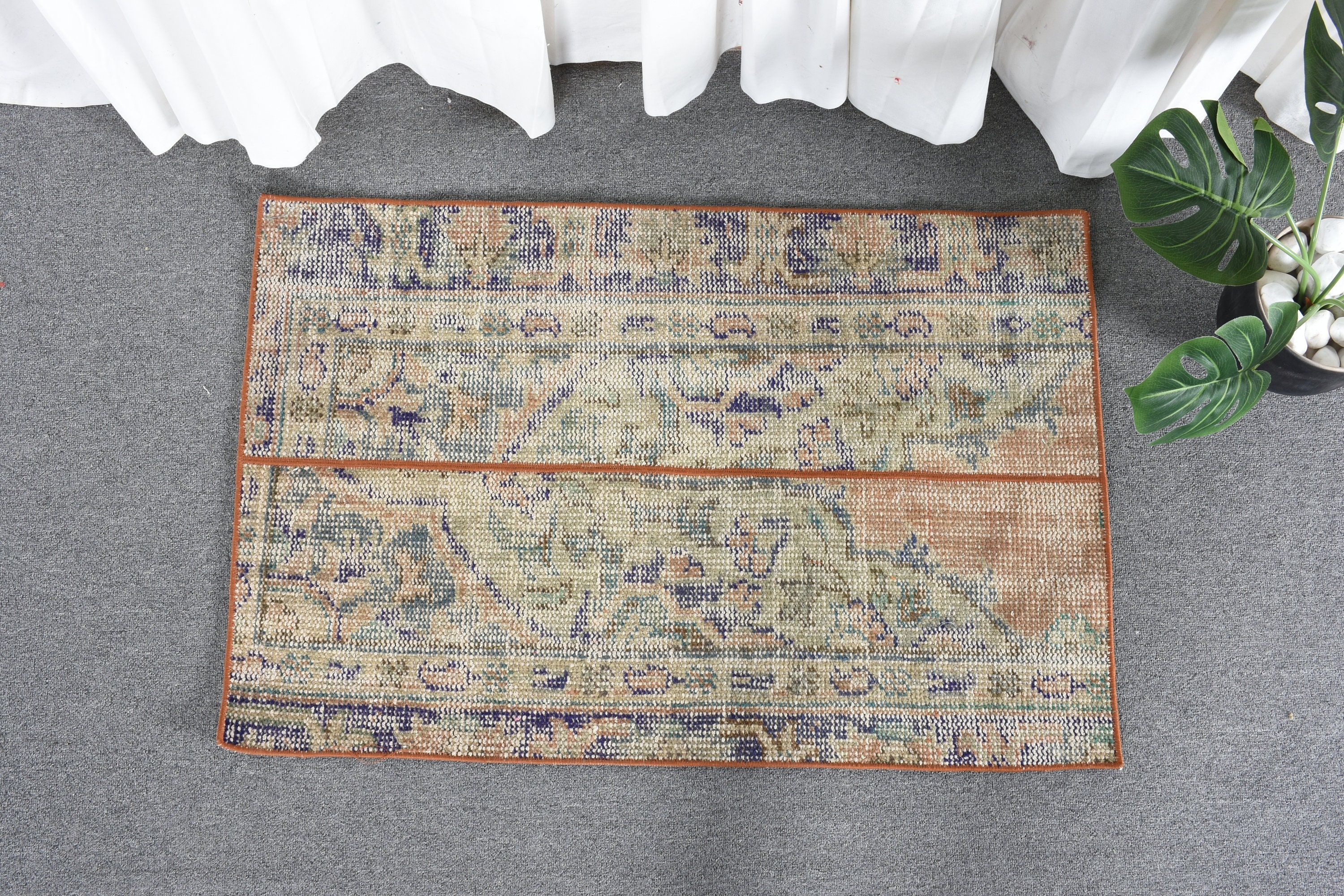 Türk Halısı, Vintage Halı, Yatak Odası Halıları, Çocuk Halısı, Yurt Halısı, Ev Dekorasyonu Halıları, 2.1x3.2 ft Küçük Halı, Fas Halısı, Yeşil Anadolu Halısı