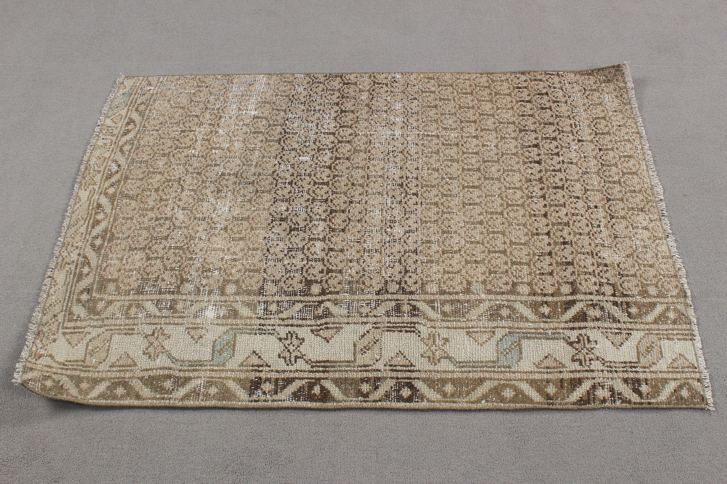 Ethnic Rug, Turkish Rugs, Beige Modern Rugs, Vintage Rugs, Small Boho Rug, 2.9x4.1 ft Small Rug, Statement Rugs, Bedroom Rug, Moroccan Rugs