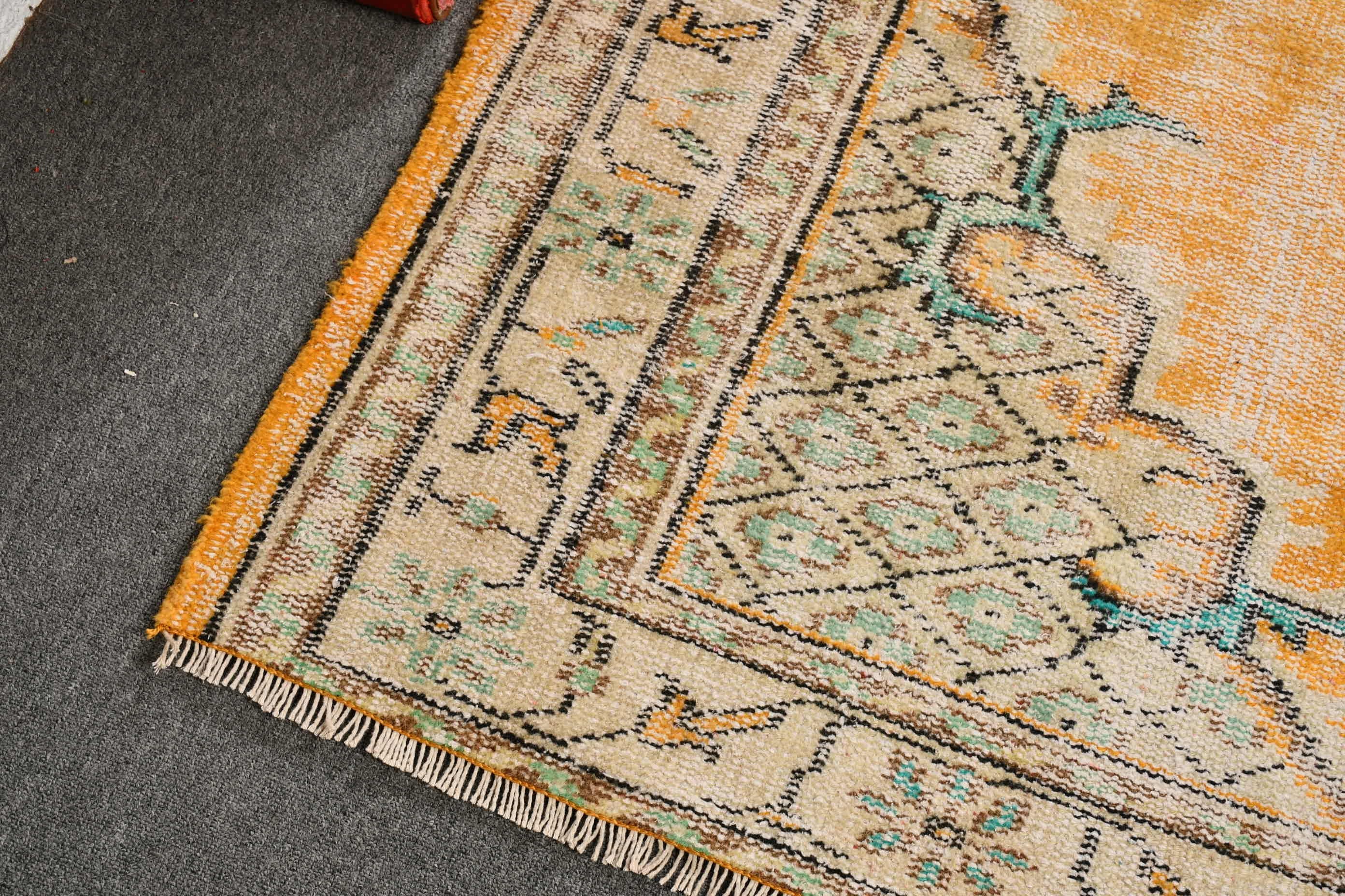 Vintage Halı, Türk Halısı, Yatak Odası Halısı, Yer Halısı, 5.2x8.6 ft Büyük Halılar, Büyük Yün Halı Halıları, Sarı Oryantal Halı, Salon Halısı