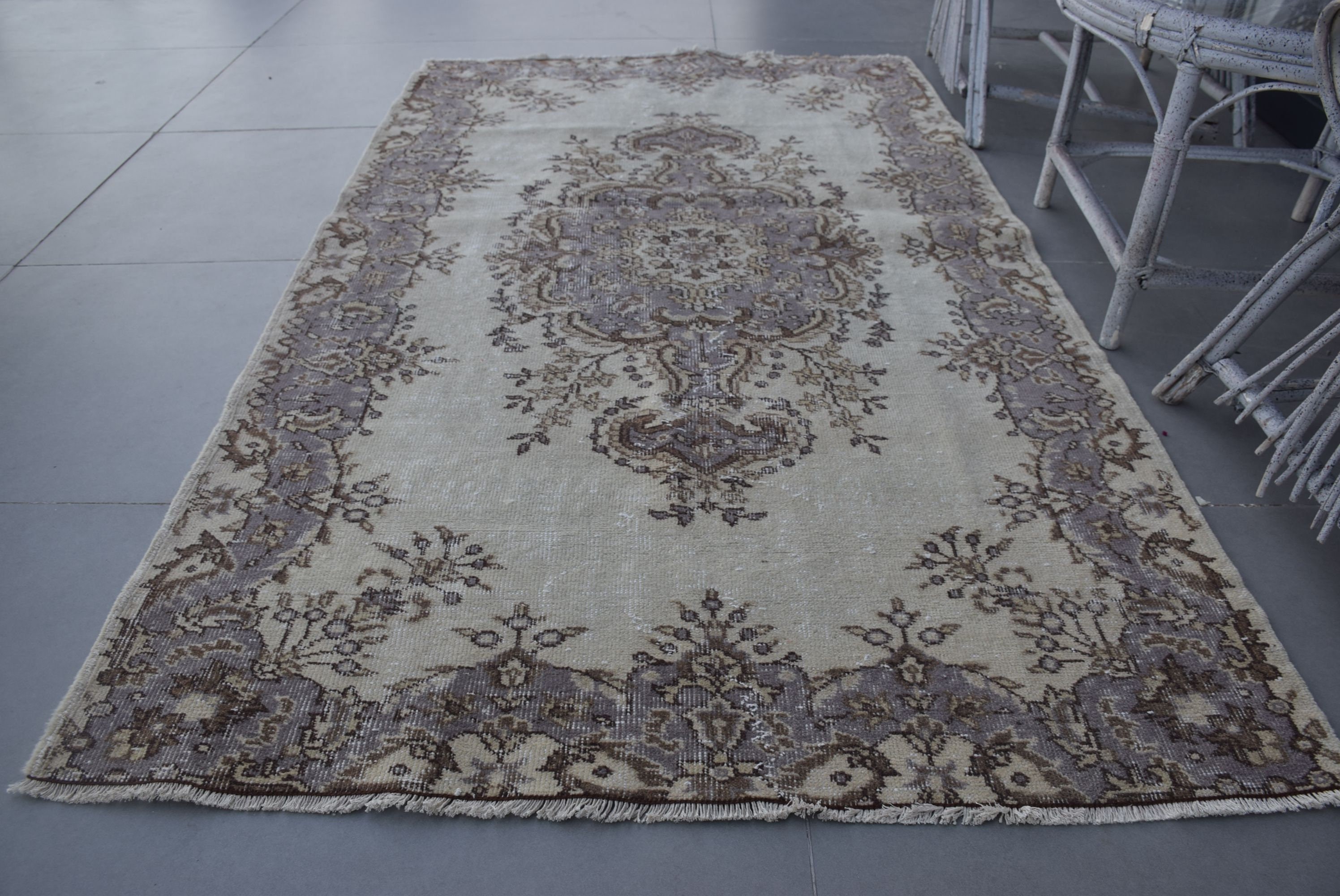 Eski Halı, Ev Dekorasyonu Halısı, Vintage Halılar, Türk Halısı, Yün Halılar, Mor Mutfak Halıları, 3,9x6,6 ft Alan Halıları, Yemek Odası Halıları, Çocuk Halıları