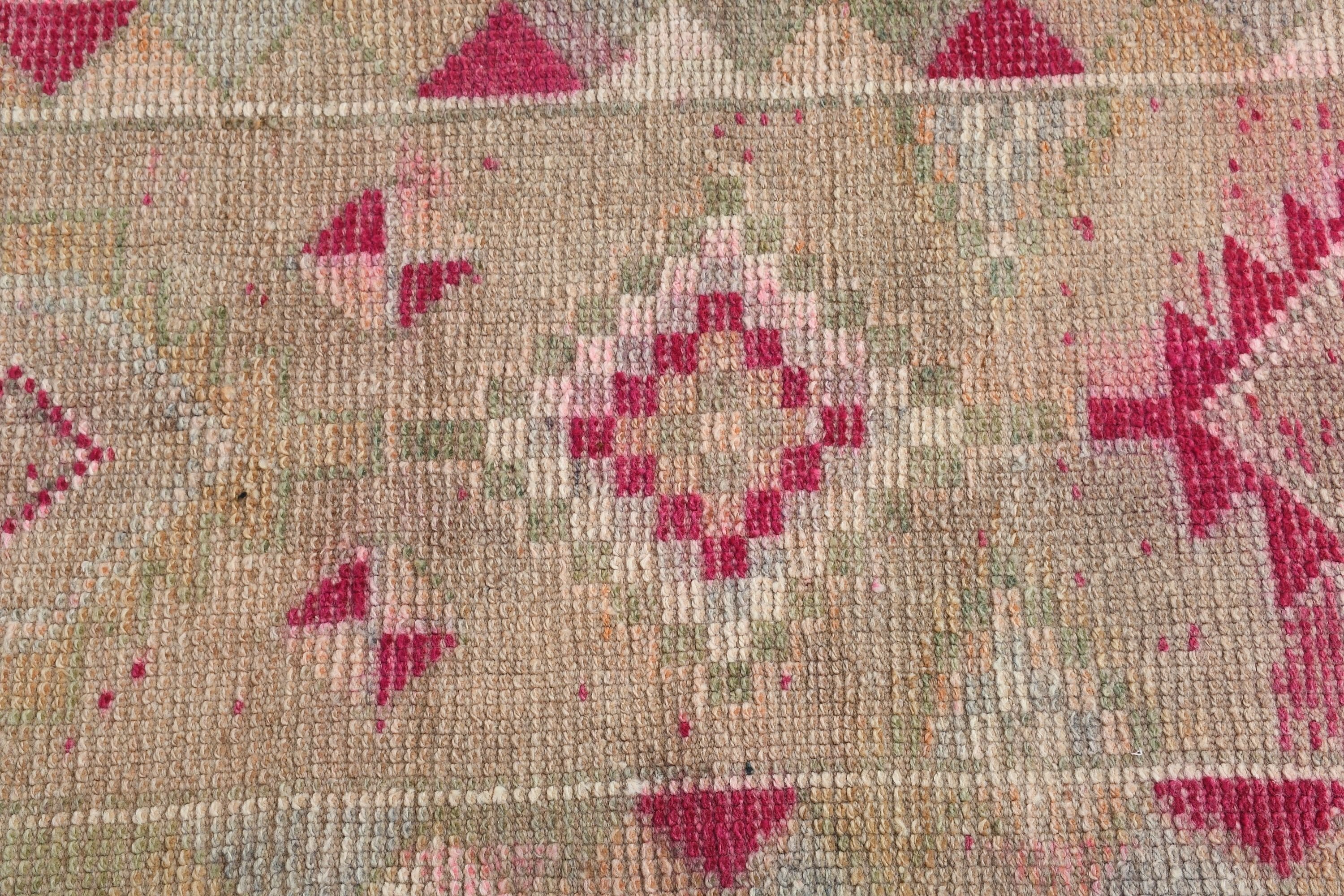 Vintage Rugs, Corridor Rugs, Floor Rug, 2.1x13.1 ft Runner Rugs, Turkish Rug, Moroccan Rug, Pale Rug, Rugs for Kitchen, Pink Kitchen Rug