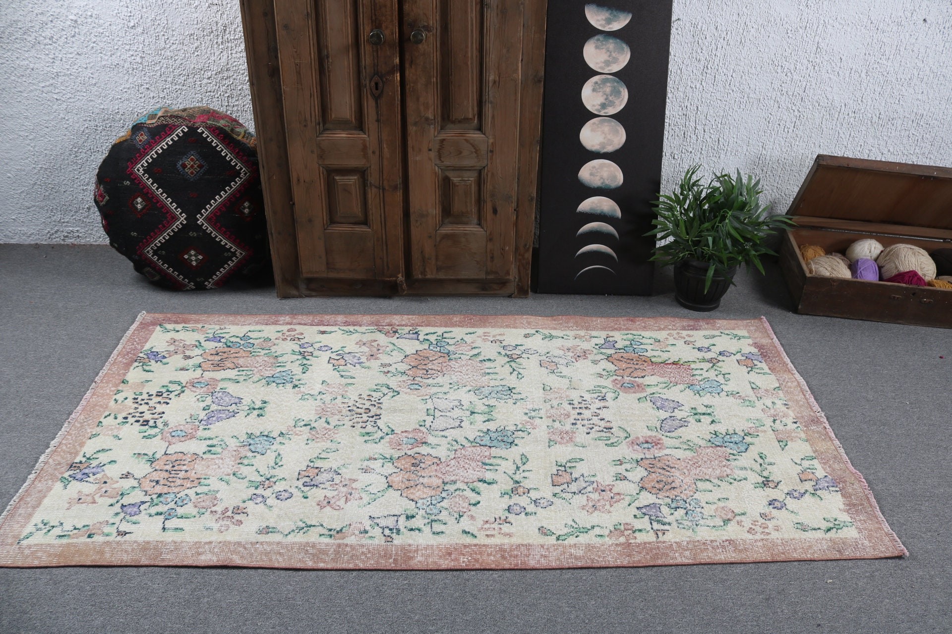 Dekoratif Halılar, Havalı Halı, Türk Halısı, Yeşil Mutfak Halıları, Boho Vurgulu Halı, Ev Dekorasyonu Halısı, 3,4x6,8 ft Accent Halı, Vintage Halı