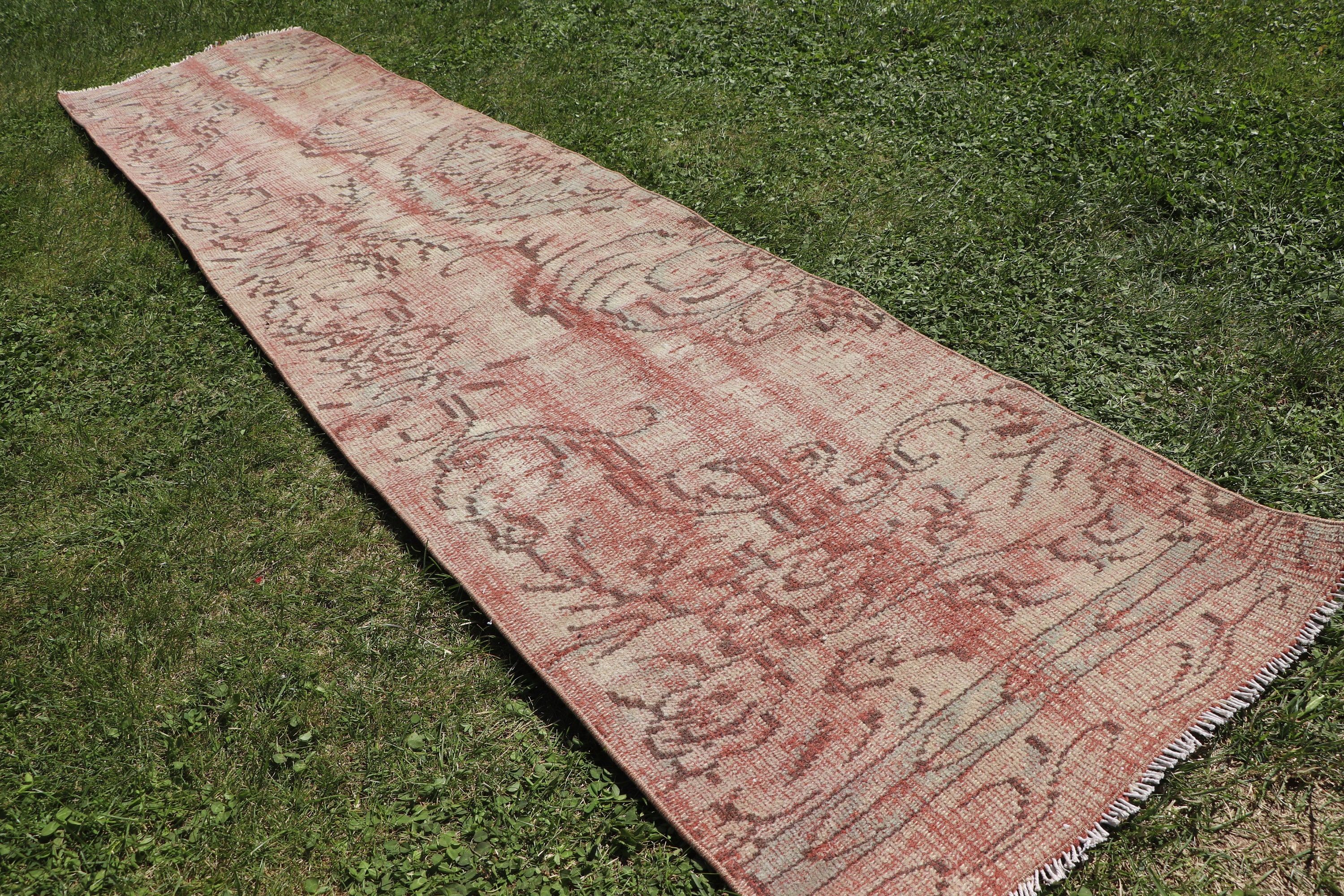 Rugs for Corridor, 2x8.6 ft Runner Rug, Long Runner Rug, Vintage Rugs, Turkish Rug, Oushak Rug, Antique Rugs, Brown Home Decor Rugs