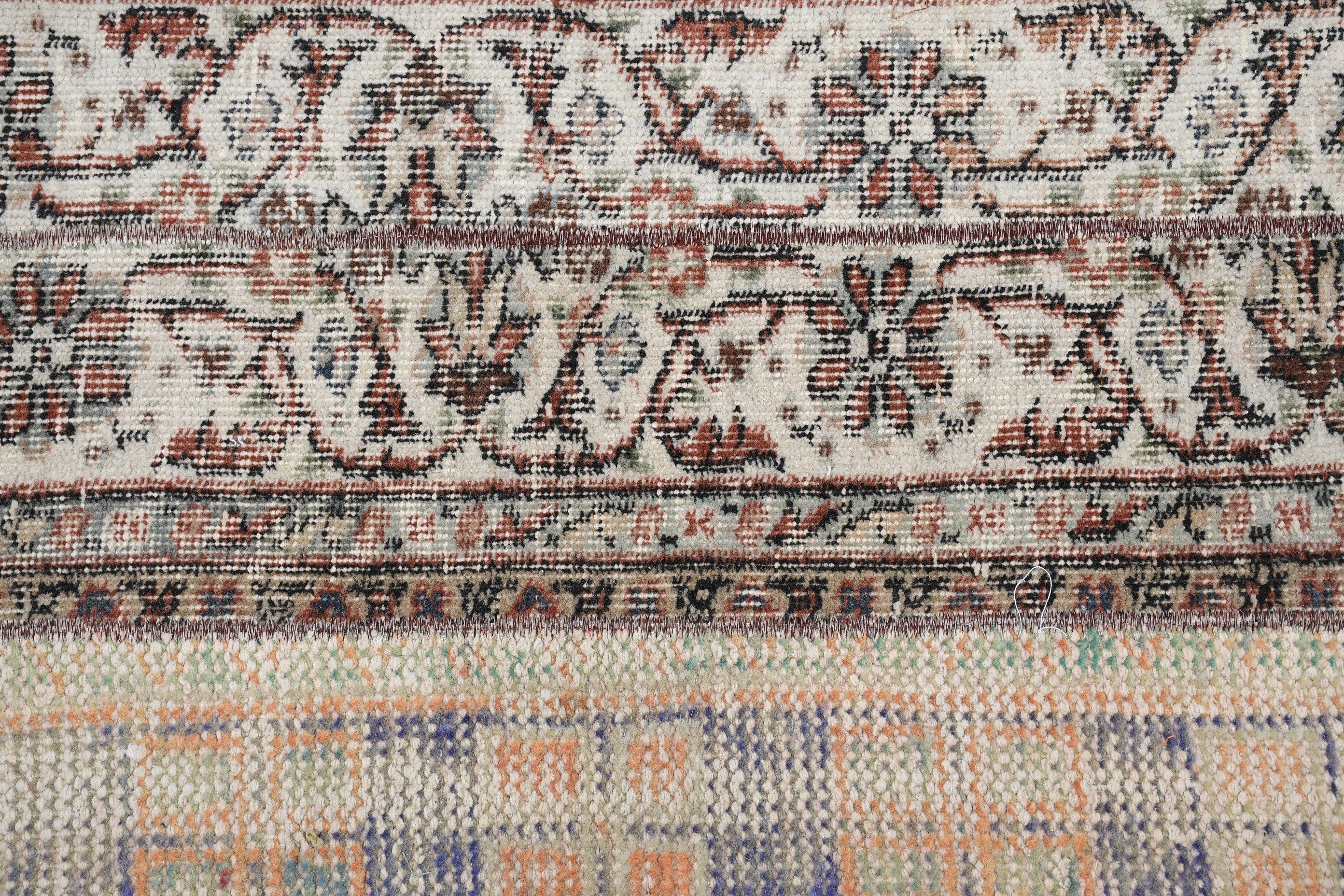 Kitchen Rug, Bright Rug, Turkish Rug, 1.8x4 ft Small Rug, Entry Rug, Beige Anatolian Rugs, Rugs for Door Mat, Vintage Rug, Anatolian Rugs