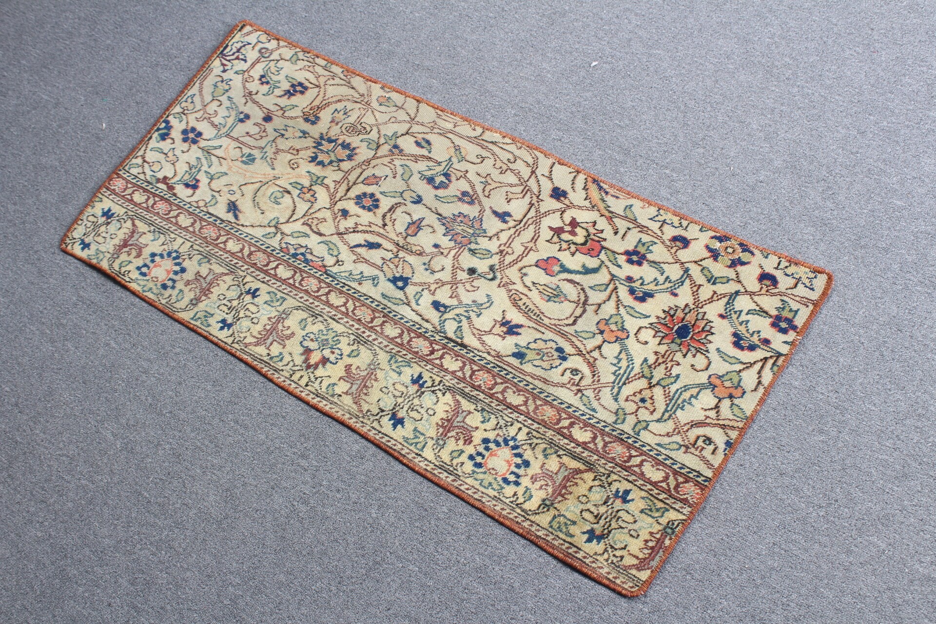 Giriş Halısı, Türk Halısı, Vintage Halı, Banyo Halısı, Havalı Halı, Yeşil 1.6x3.5 ft Küçük Halı, Oryantal Halılar, Araba Paspası Halıları