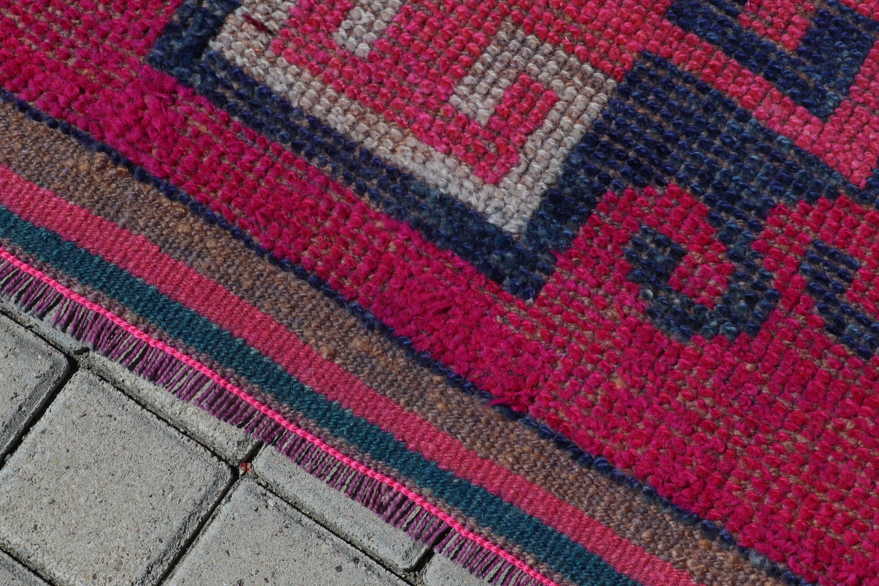 Rugs for Stair, Pink Cool Rug, 3.2x11.9 ft Runner Rug, Hallway Rugs, Oushak Rug, Anatolian Rug, Vintage Rug, Turkish Rugs, Cute Rug