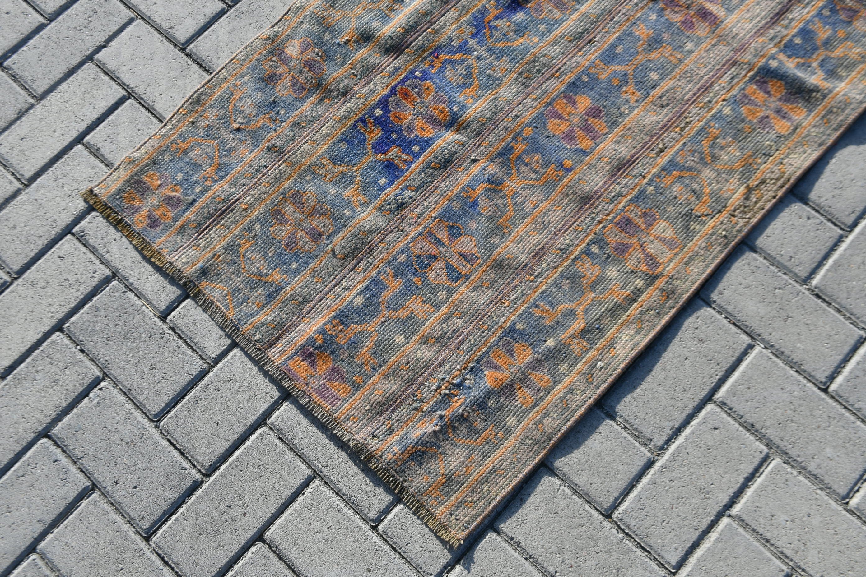 Wool Rug, Rugs for Car Mat, Blue Home Decor Rugs, Bath Rugs, Vintage Rugs, Turkish Rugs, Oriental Rugs, Car Mat Rugs, 2.4x3.7 ft Small Rug