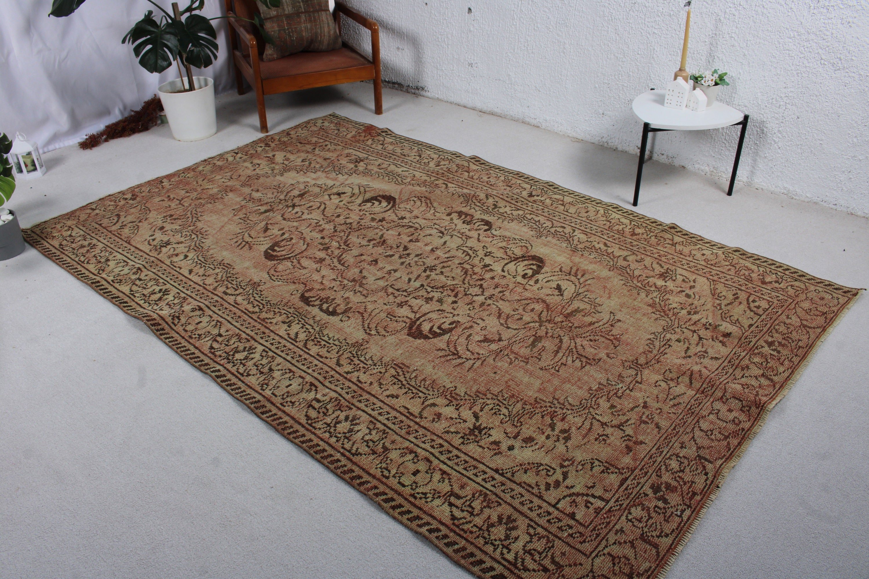 Beige Oriental Rug, Tribal Rug, Large Boho Rugs, Floor Rugs, 5.5x8.8 ft Large Rugs, Modern Rug, Turkish Rug, Living Room Rug, Vintage Rug